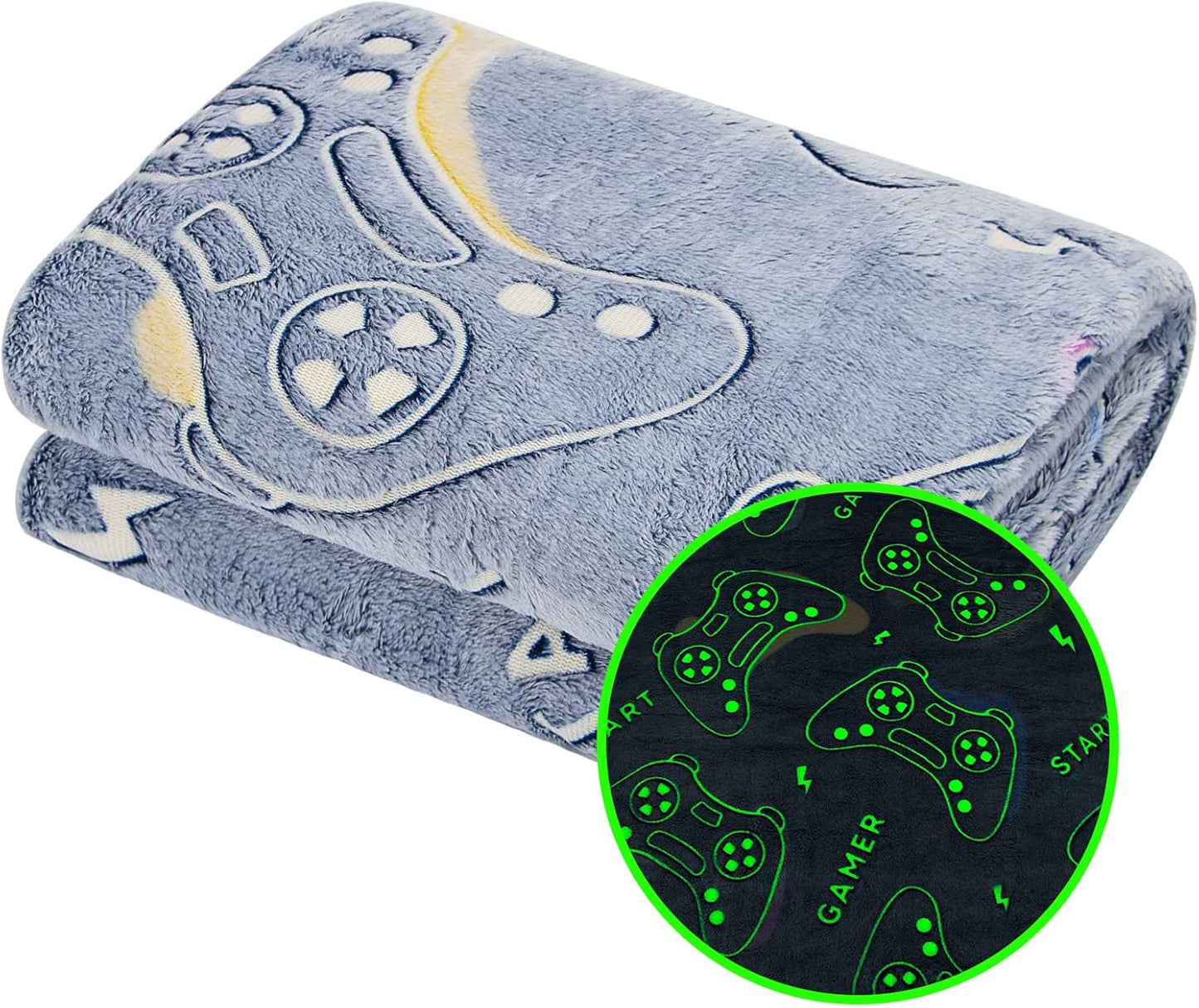 Glow in The Dark Blanket for Gamers - Cozy Game Controller Throw