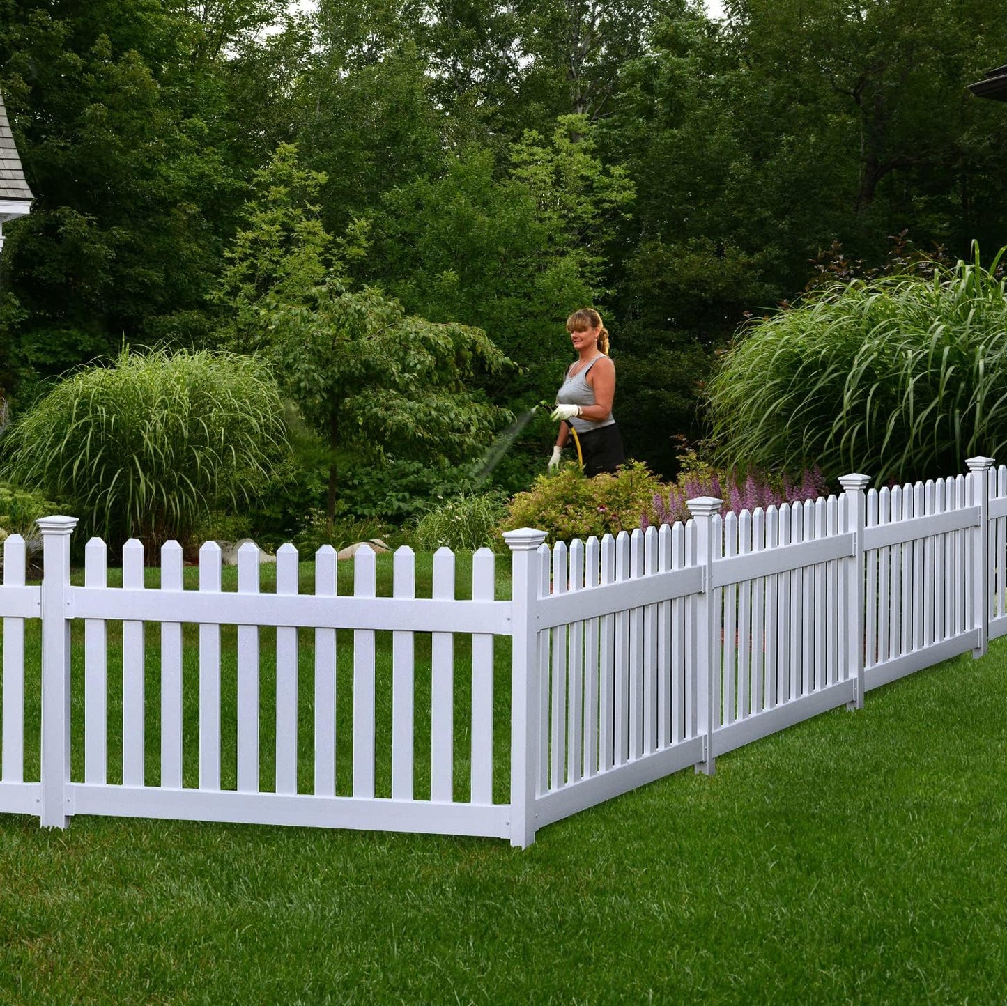 3ft H x 6ft W No Dig Zippity Newport Fence Kit for Outdoors