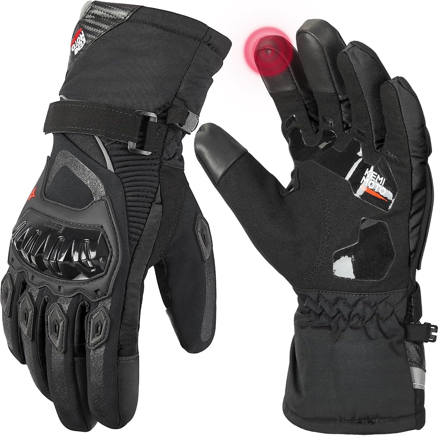 KEMIMOTO Winter Motorcycle Gloves for Warm and Rainproof Riding