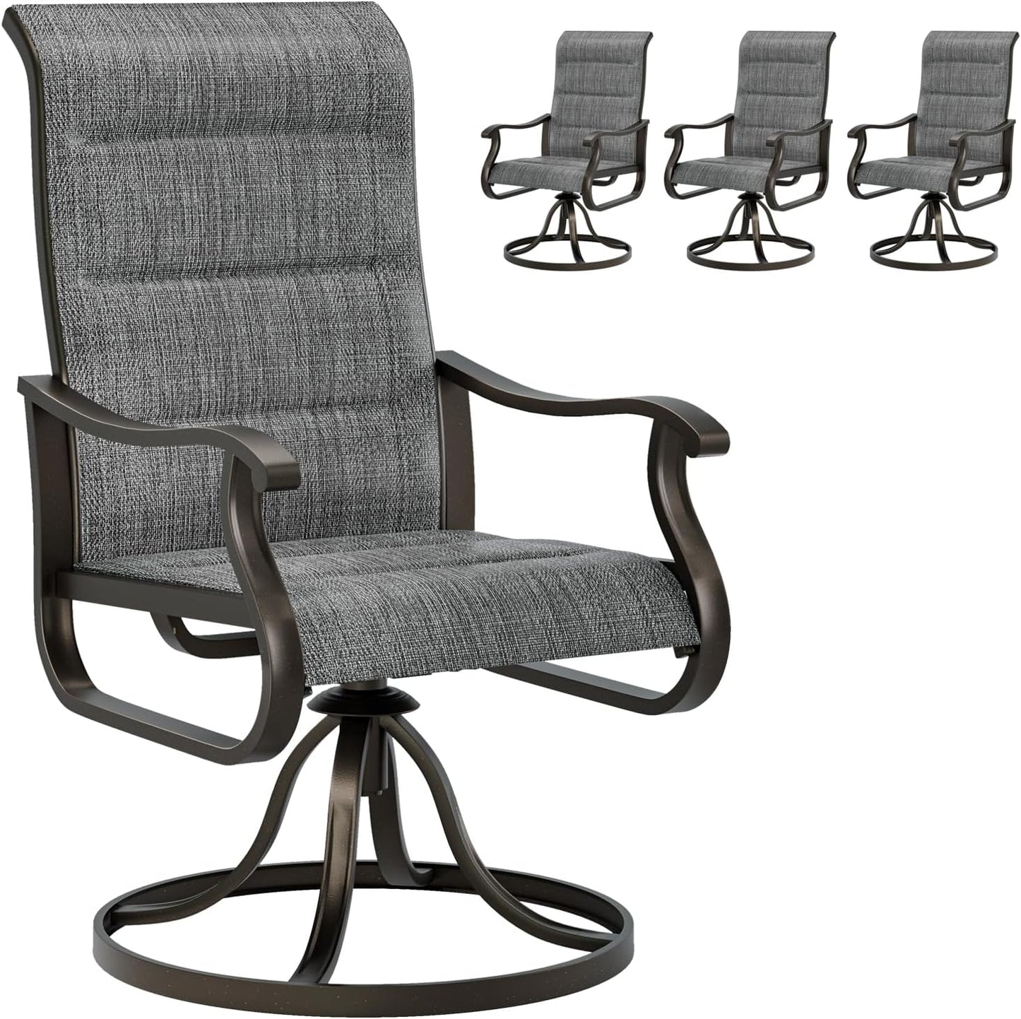 UDPATIO Outdoor Swivel Chairs Set of 4 for Relaxing Comfort