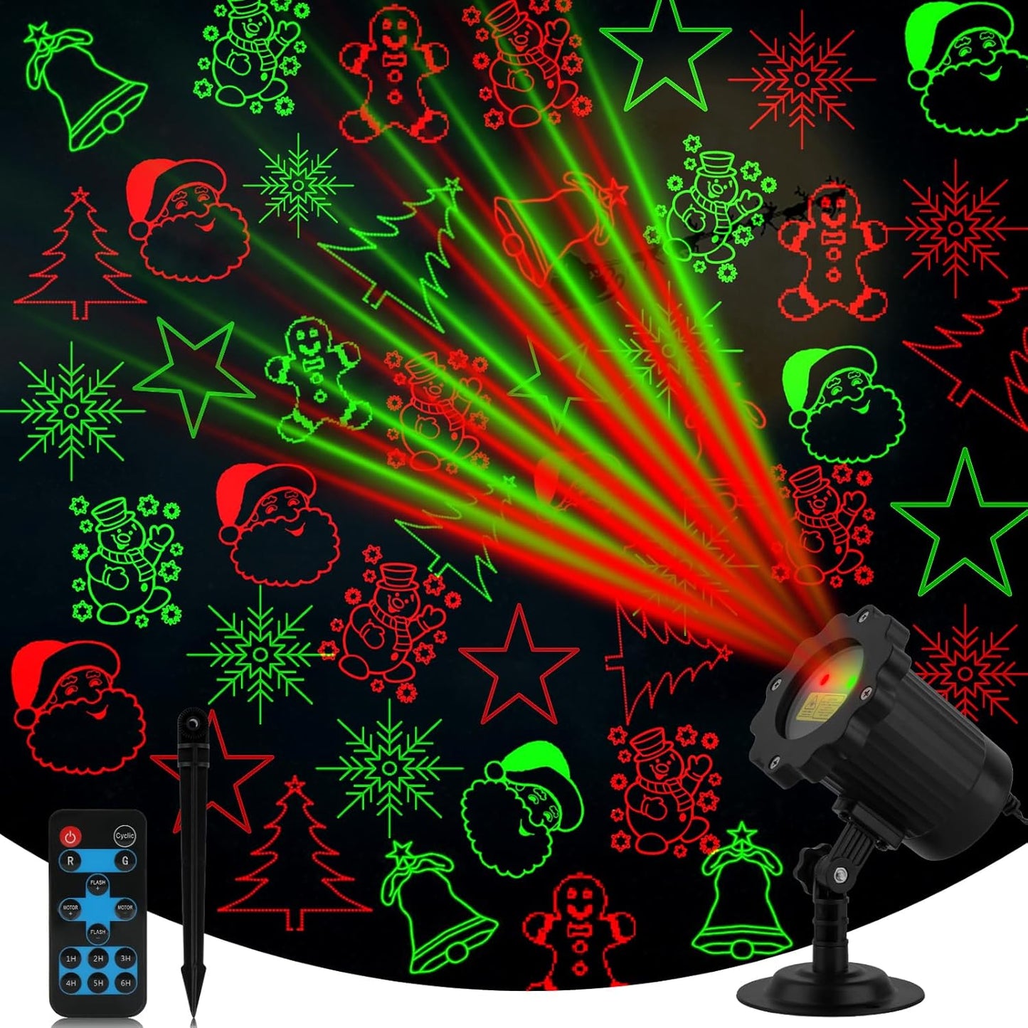 Remote Waterproof Christmas Projector Light - Festive Yard Decoration