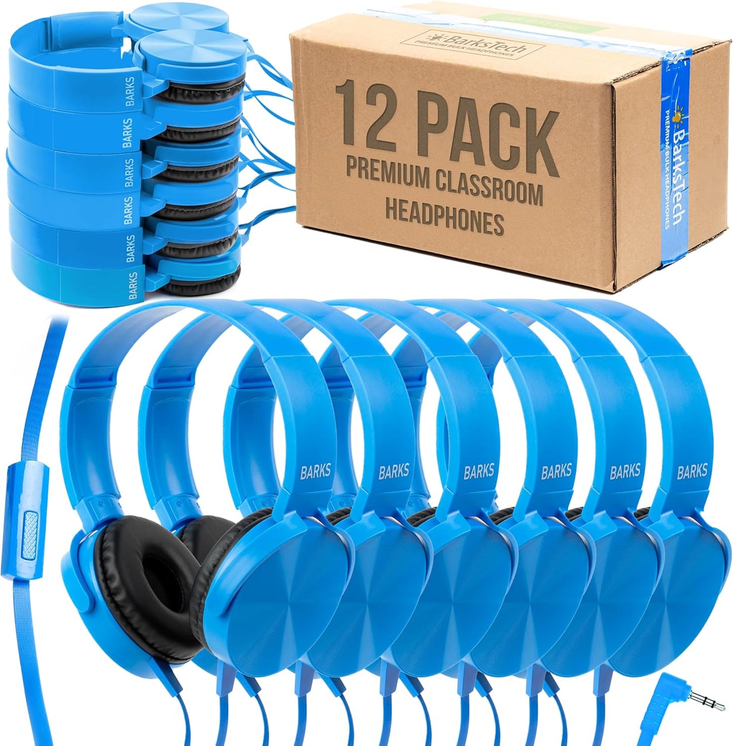 Barks Classroom Headphones with Microphone for Students K-12