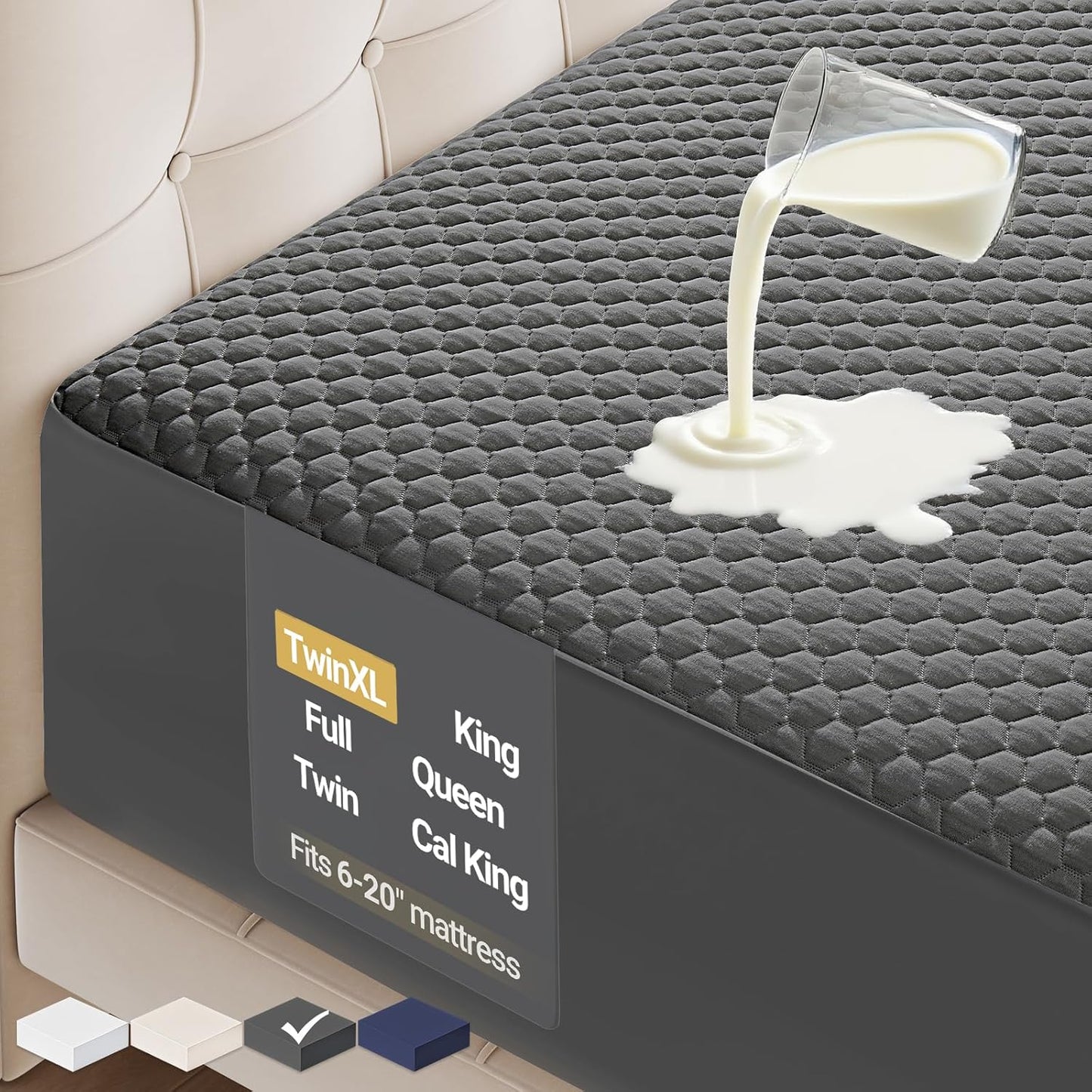 OhGeni 100% Waterproof Mattress Protector for Twin XL Beds