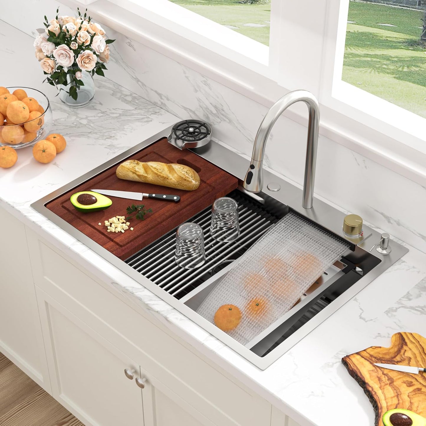 Sarlai 33 Inch Waterfall Kitchen Sink with Faucet Combo Review