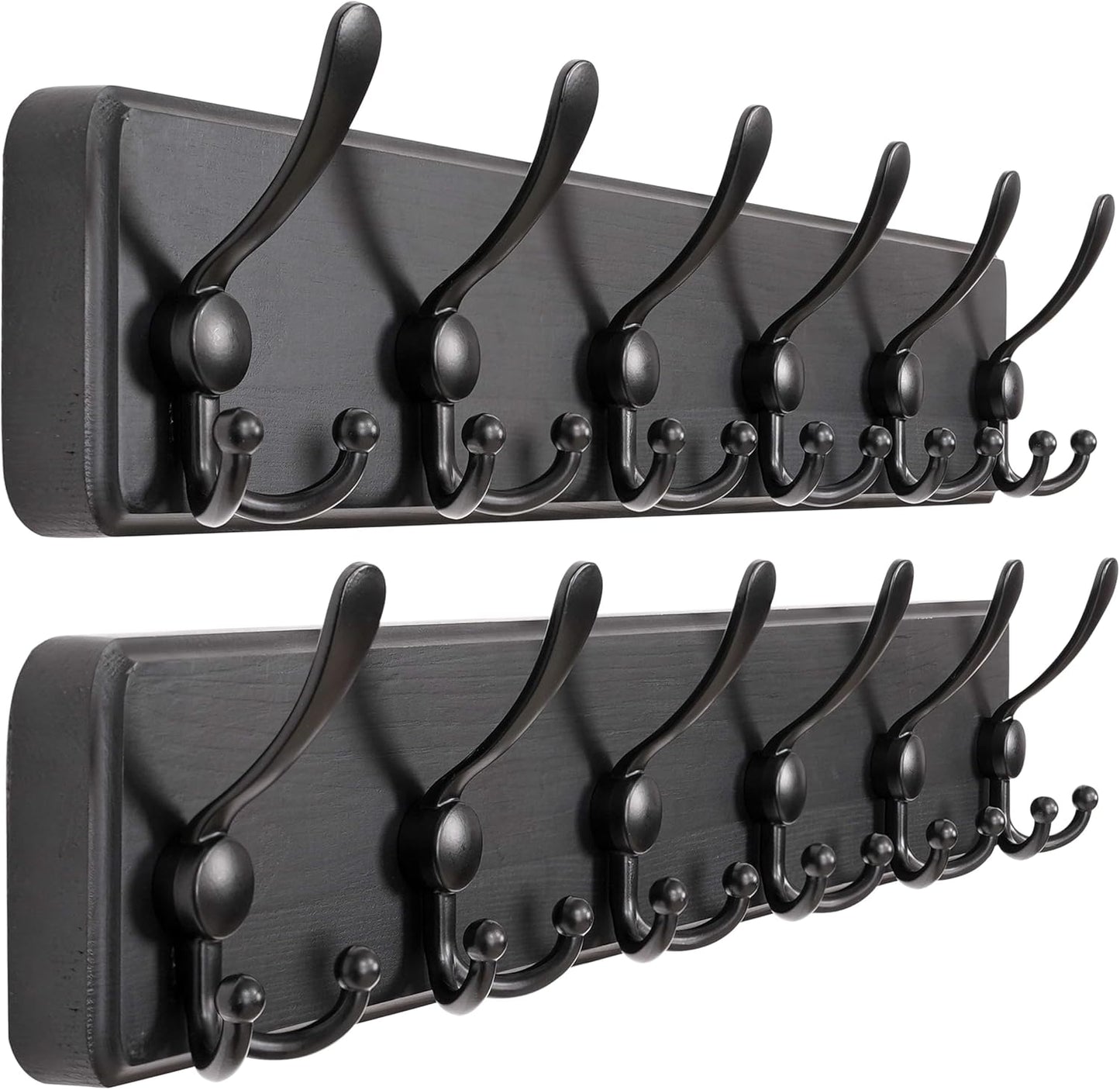 Dseap Coat Rack Wall Mounted - Heavy Duty Wooden Hanger