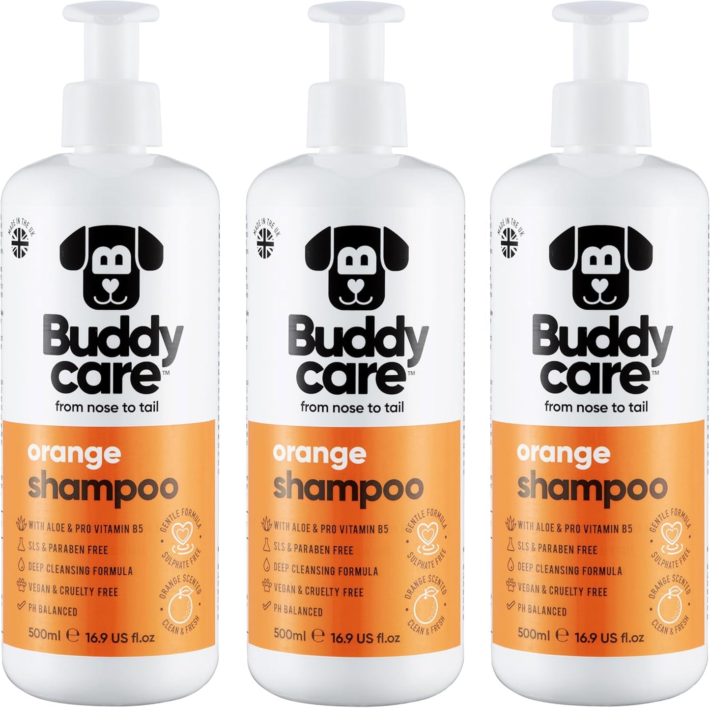 Orange Dog Shampoo with Aloe Vera and Pro Vitamin B5 for Dogs