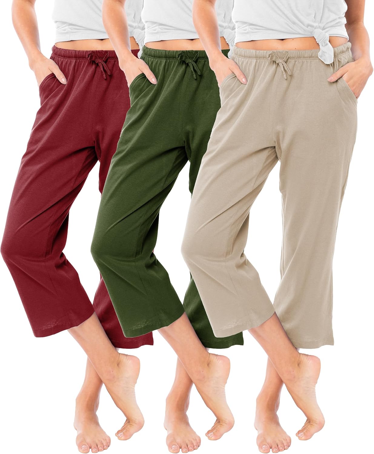 Comfortable Cotton Lounge Pants for Yoga and Sleep - Capri Style