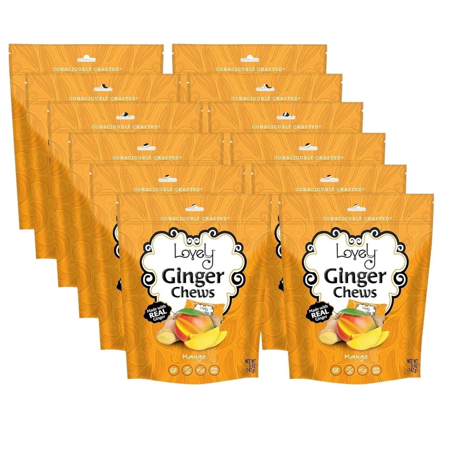 Mango Ginger Chews by Lovely Candy Co. - Sweet & Spicy Treats