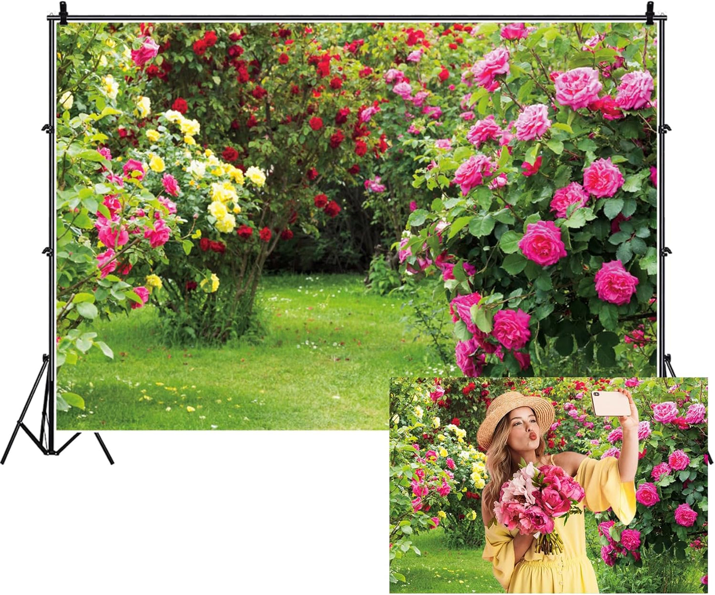 Renaiss 9x6ft Spring Garden Backdrop for Stunning Photography