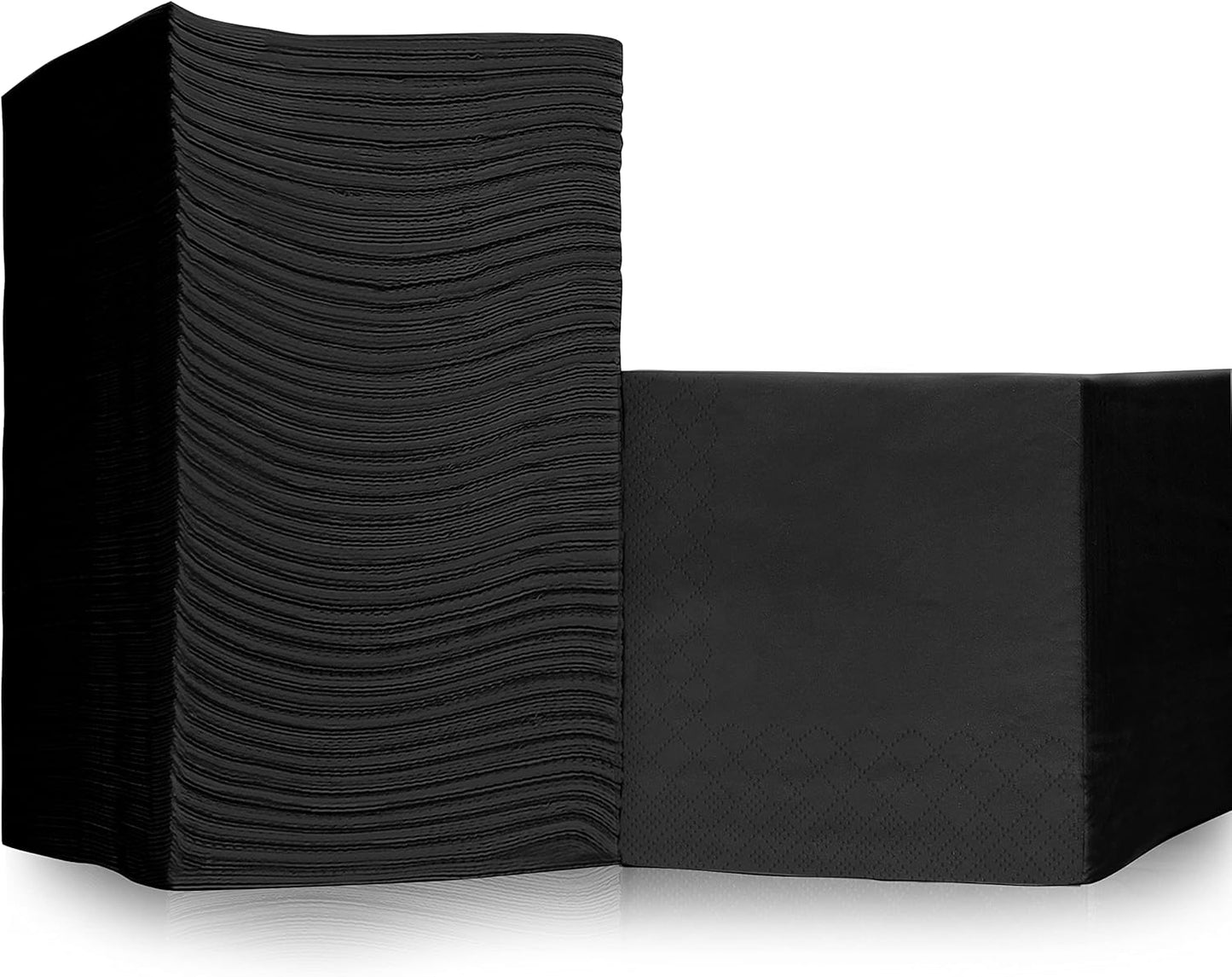 1100 Pack Cocktail Napkins - Elegant 3-Ply Black Beverage Napkins
