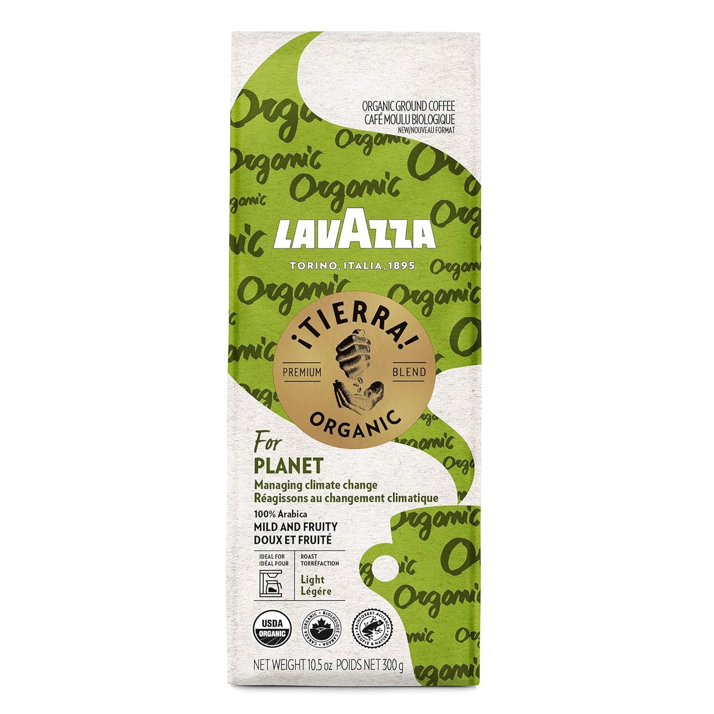 Lavazza Tierra! Organic Planet Ground Coffee Light Roast Pack