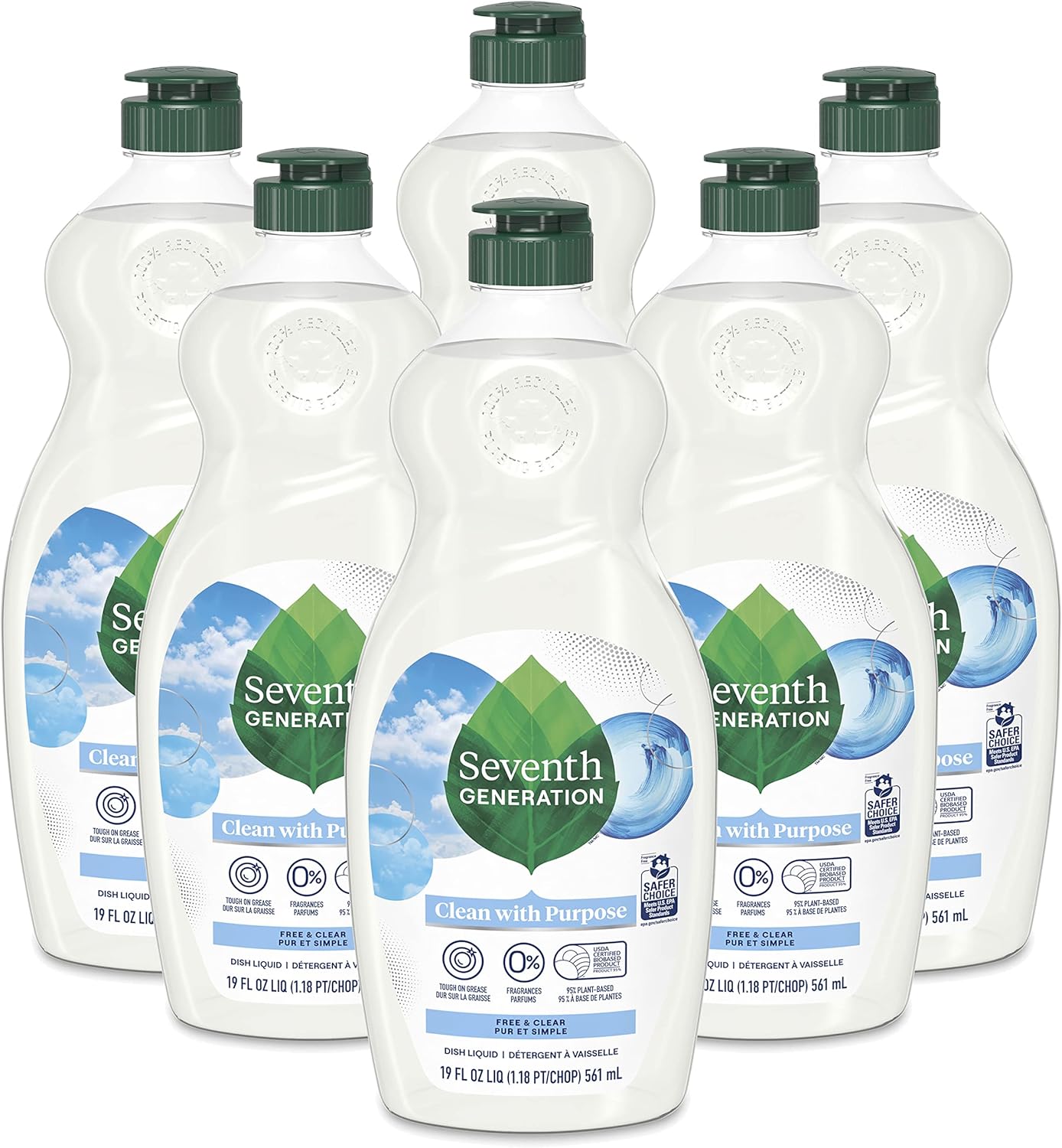 Seventh Generation Dish Soap Liquid for Sensitive Skin, 19 oz