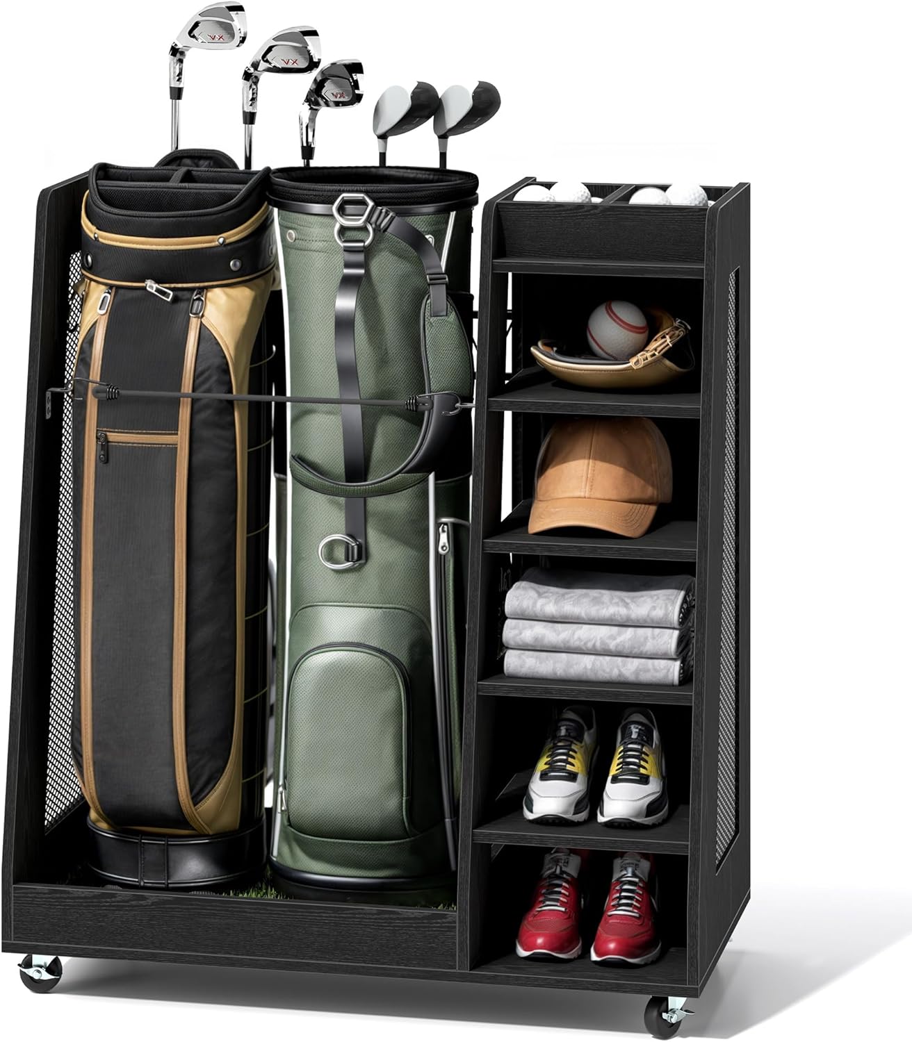 YITAHOME Wooden Golf Bag Organizer for Efficient Storage