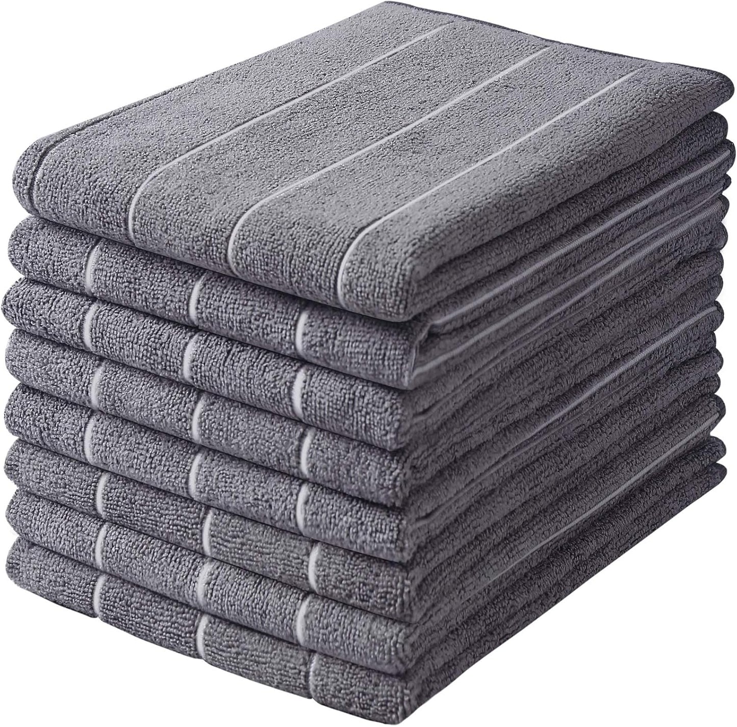 HYER KITCHEN Microfiber Towels - Ultra Absorbent and Soft, 8 Pack