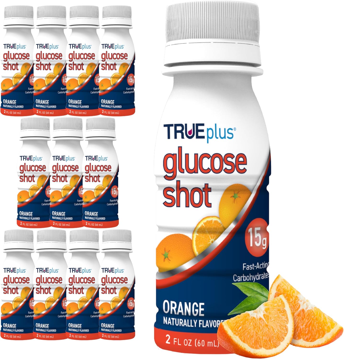 TRUEplus Glucose Shots - Fast-Acting Carbohydrates in Orange
