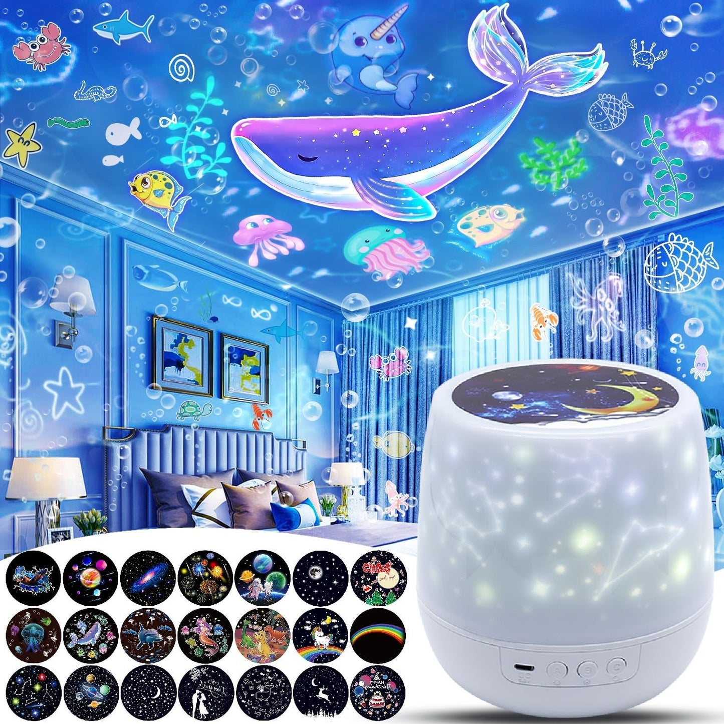 360 Rotating Star Projector for Magical Nights