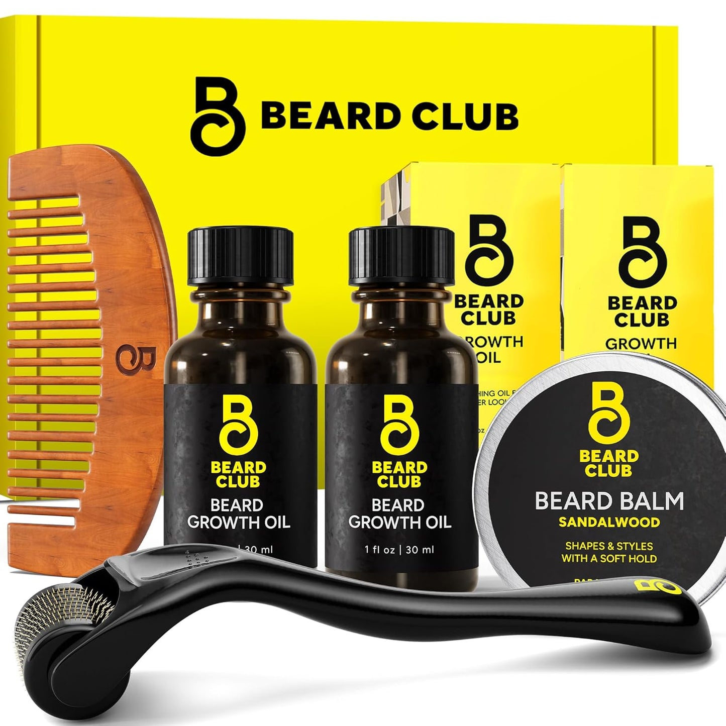 Enhanced Beard Growth Kit with Derma Roller and Oil Gift Set