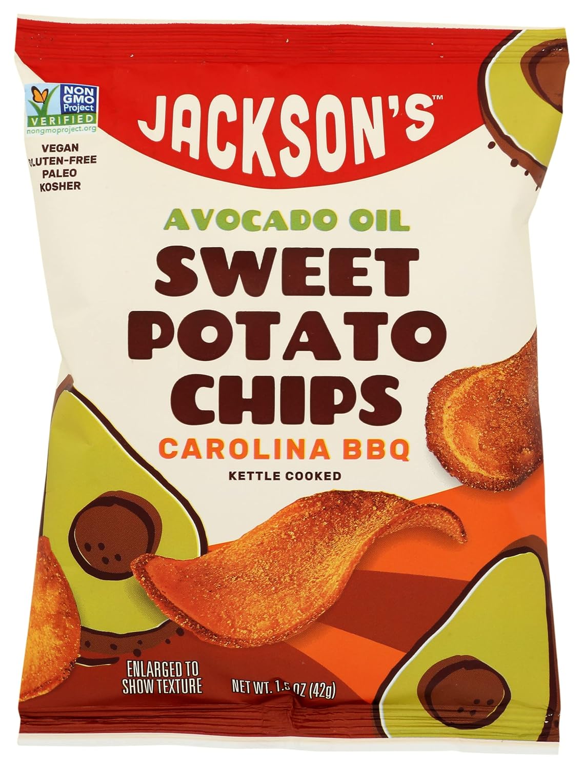 Jacksons Sweet Potato Chips with Carolina Barbeque Flavor 12 Pack