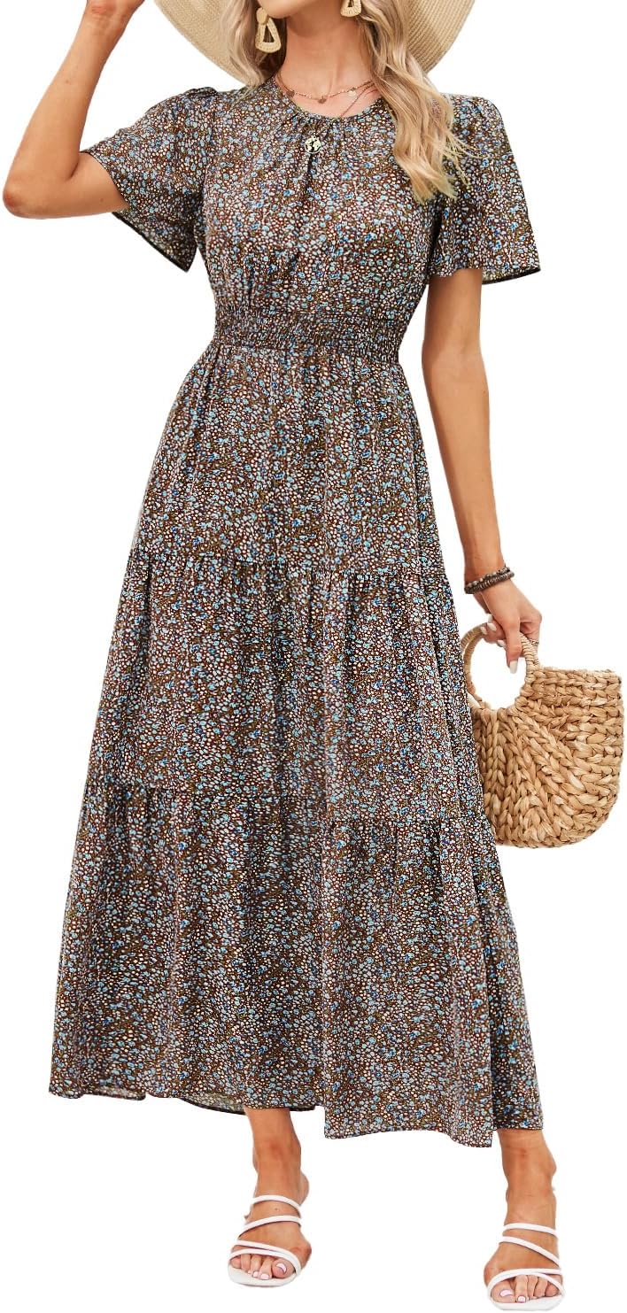 PRETTYGARDEN Women's Summer Casual Floral Maxi Dress for 2025