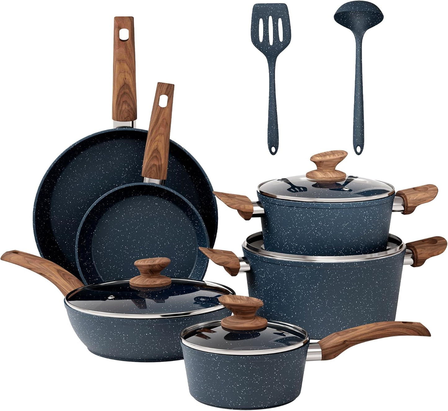 Nonstick Granite Pots and Pans Set for Healthy Cooking