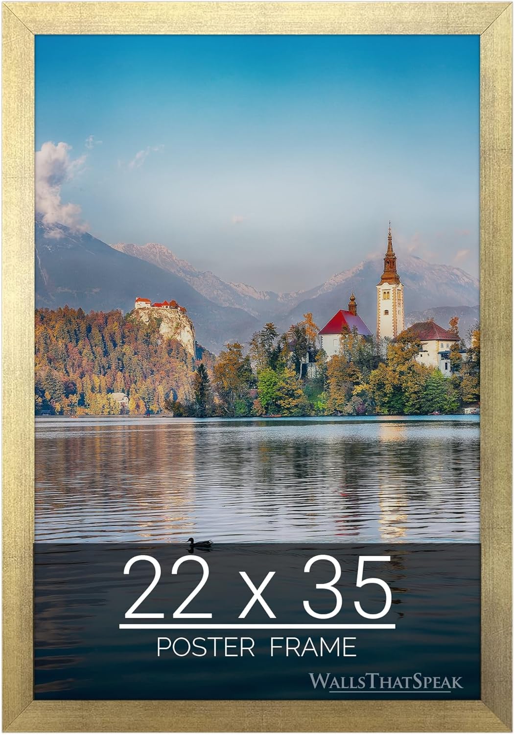 22x35 Gold Picture Frame for Puzzles, Posters, and Photos
