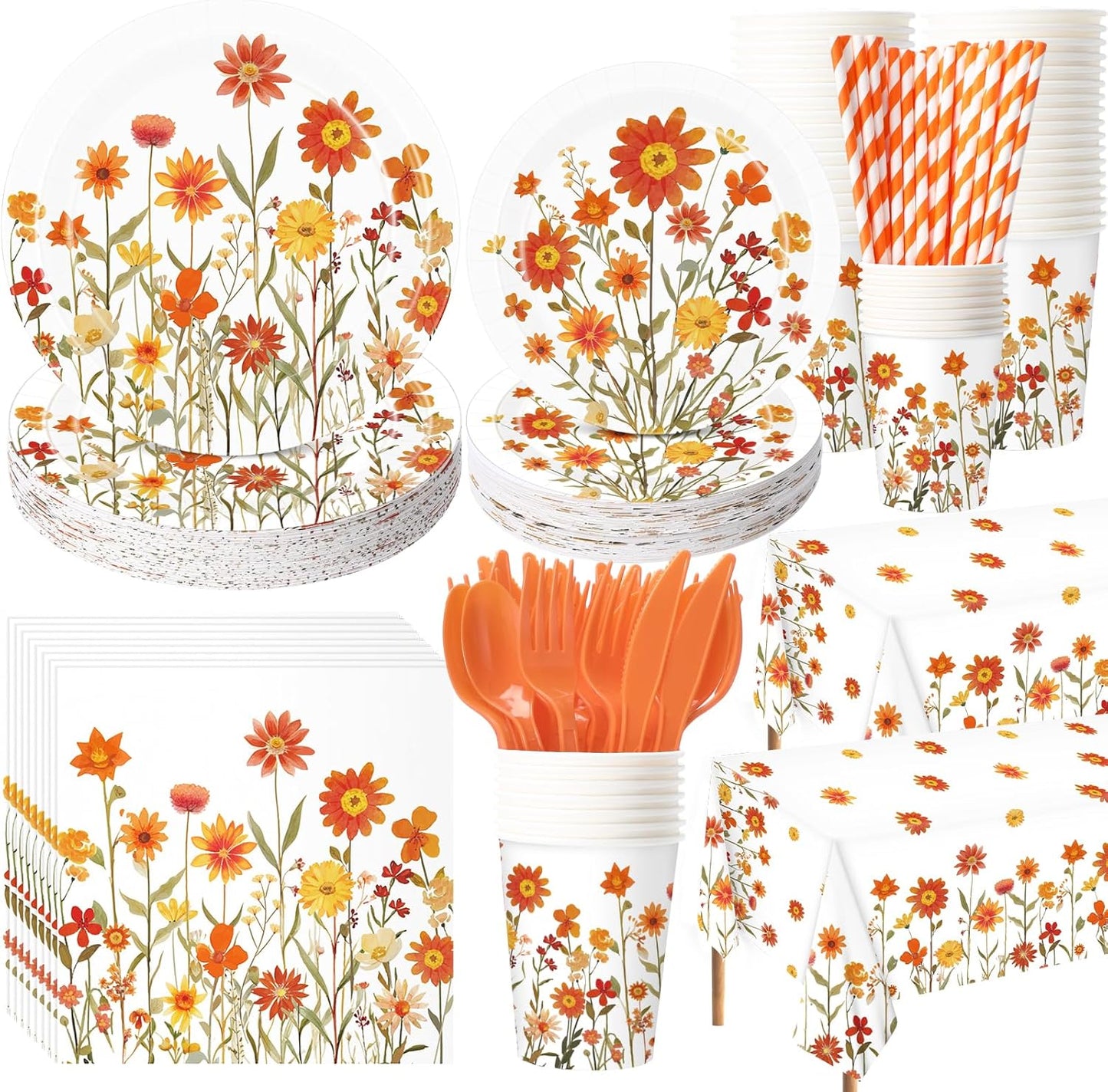 452 Pcs Fall Floral Party Supplies for Thanksgiving and More