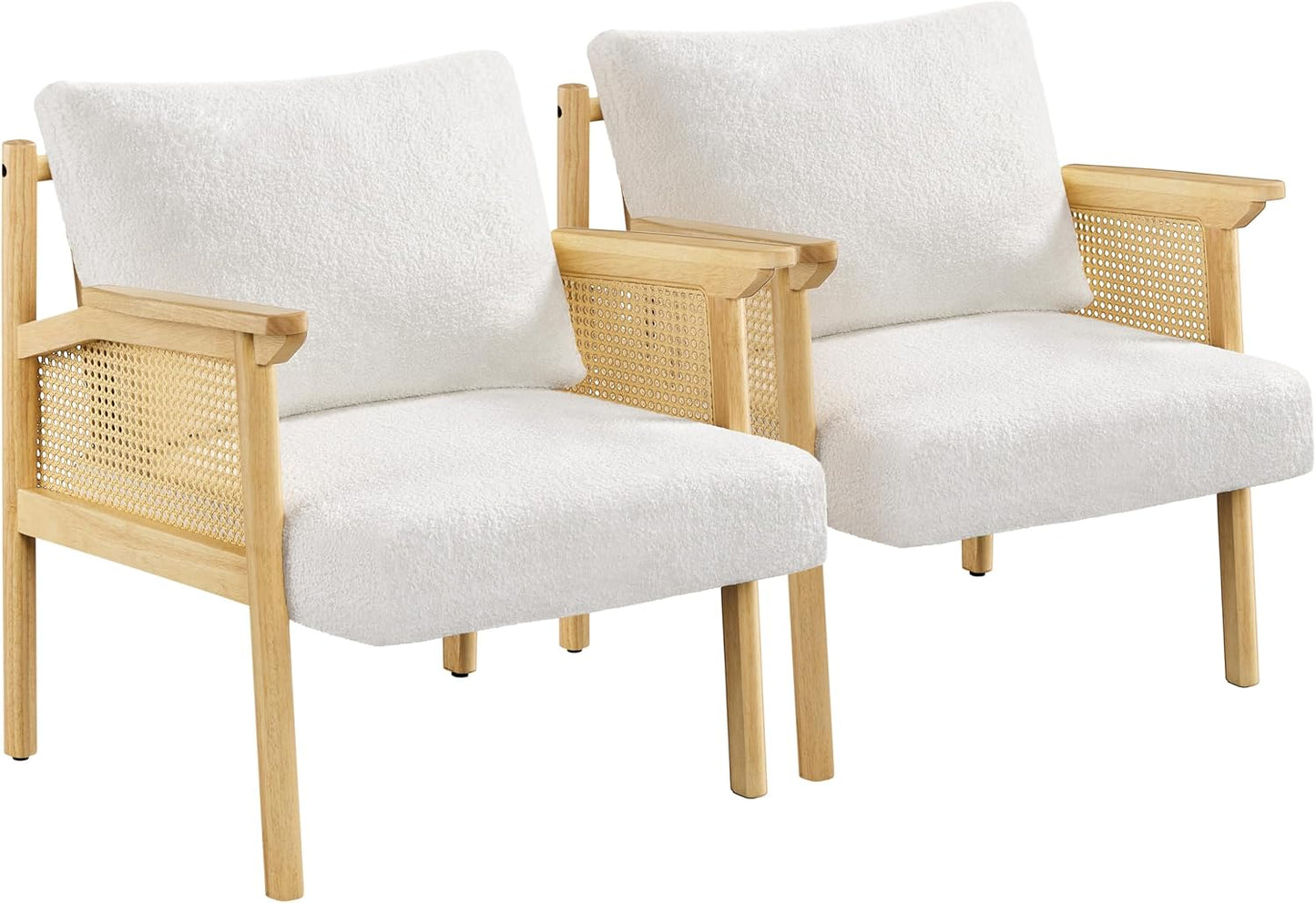 Stylish Rattan Back Vanity Chairs Set - 2 PCS