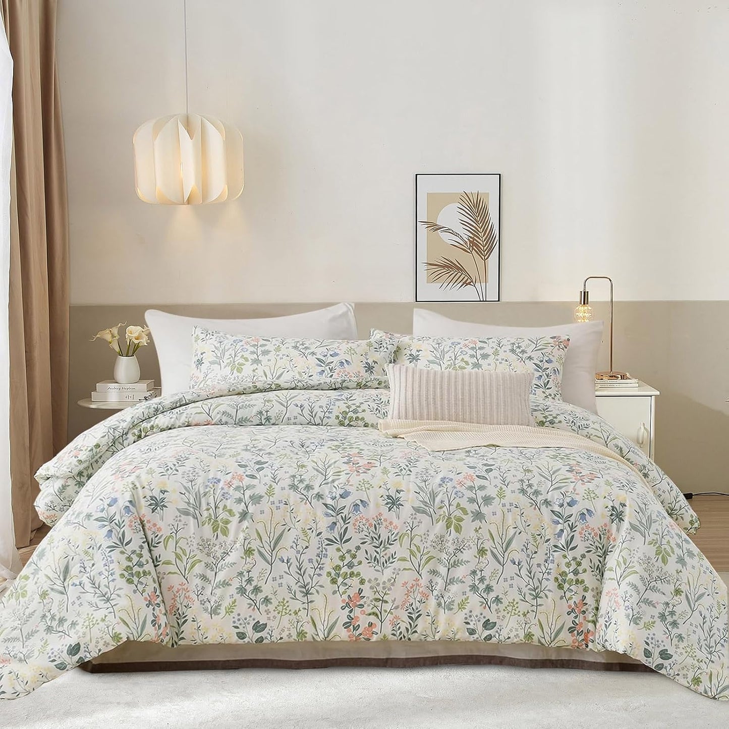 Vintage Style Botanical Floral Comforter Set for Chic Bedrooms