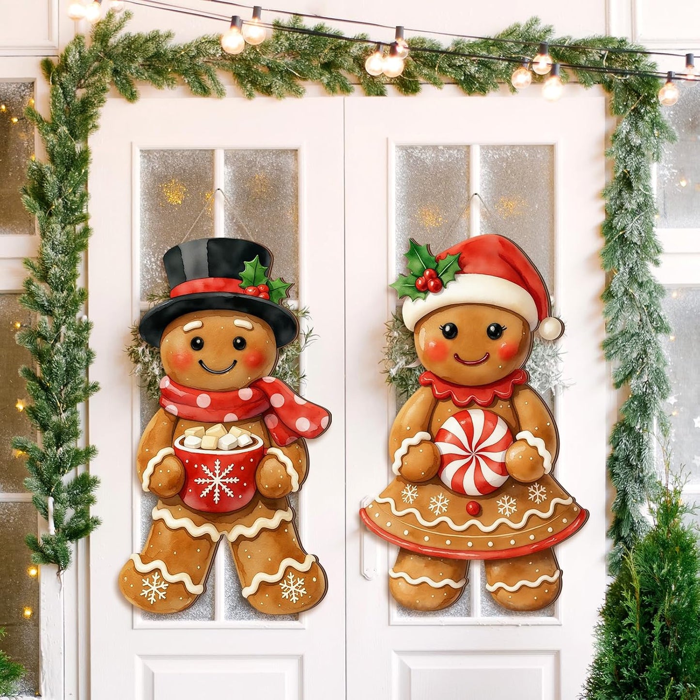 Gingerbread Christmas Decorations for Front Door and Walls