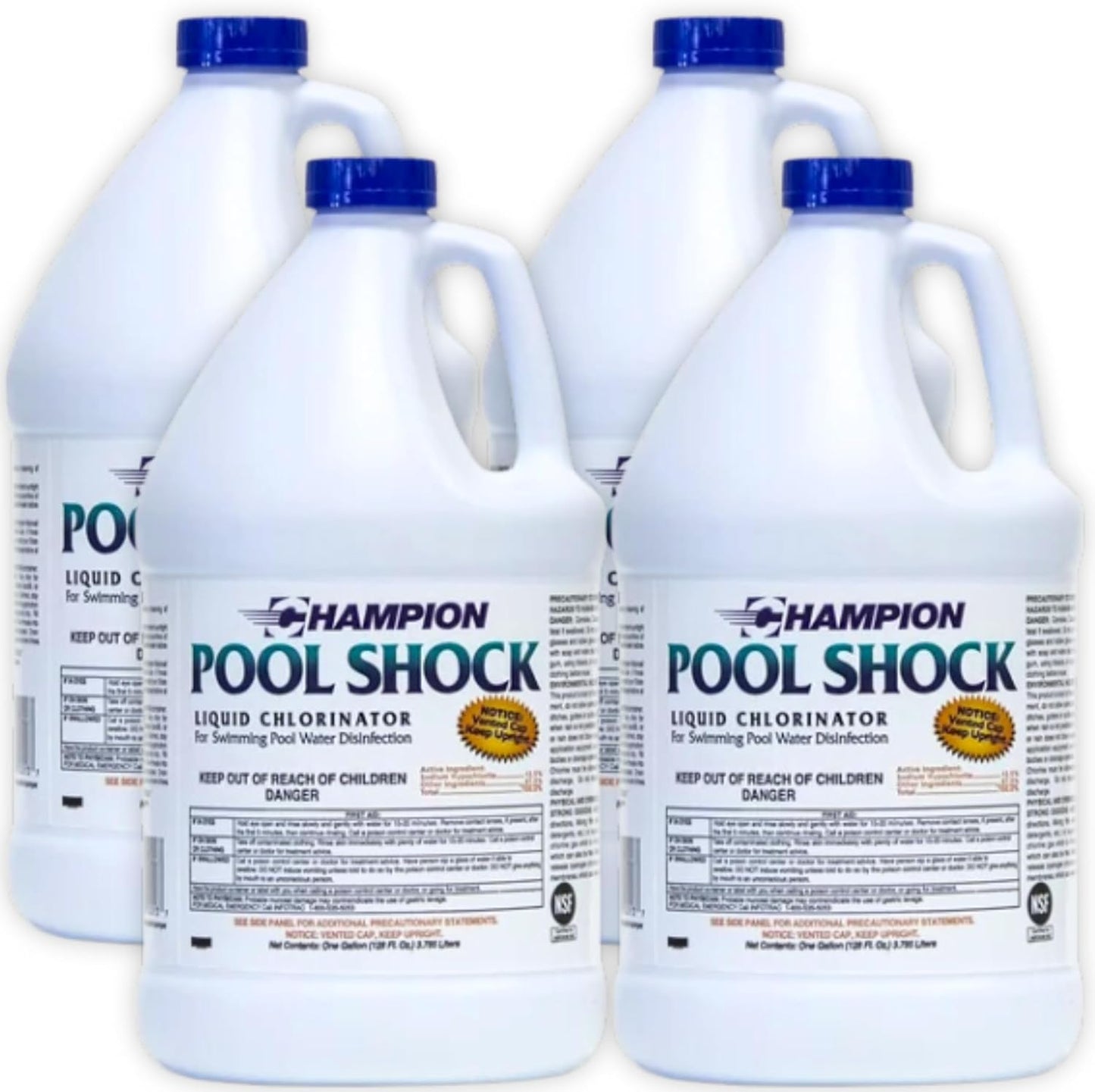 Champion Liquid Chlorine 4-Pack for Effective Pool Sanitization