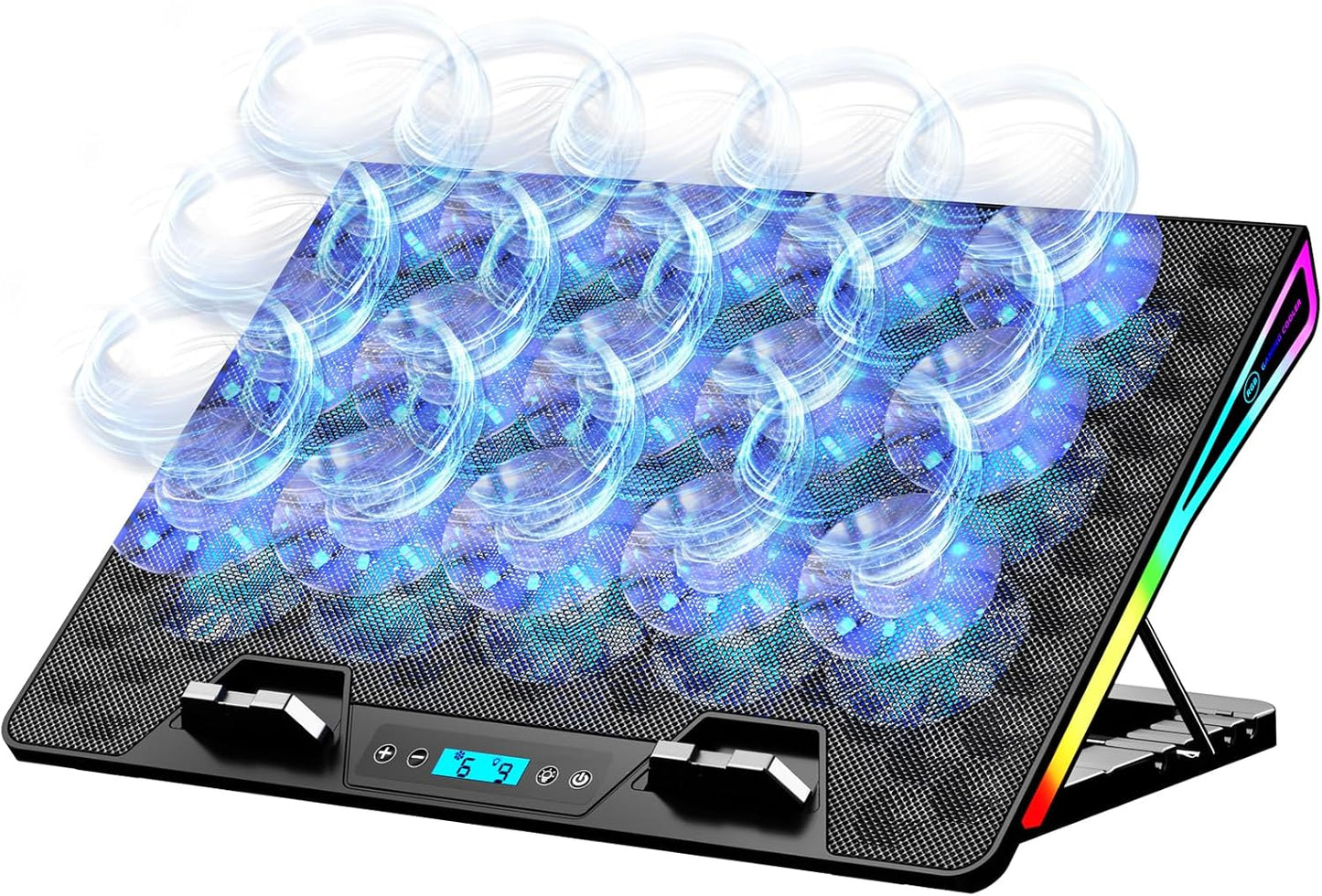 AICHESON Laptop Cooling Pad with 15 Fans and RGB Lights