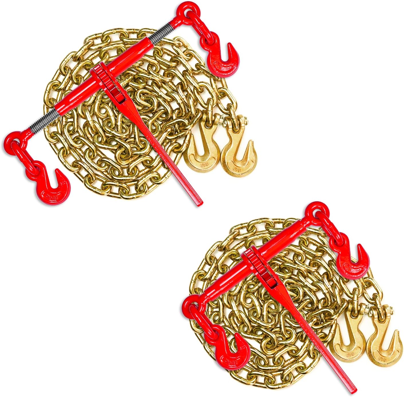 Ratchet Chain Binder Set with 10ft Chains for Heavy Loads