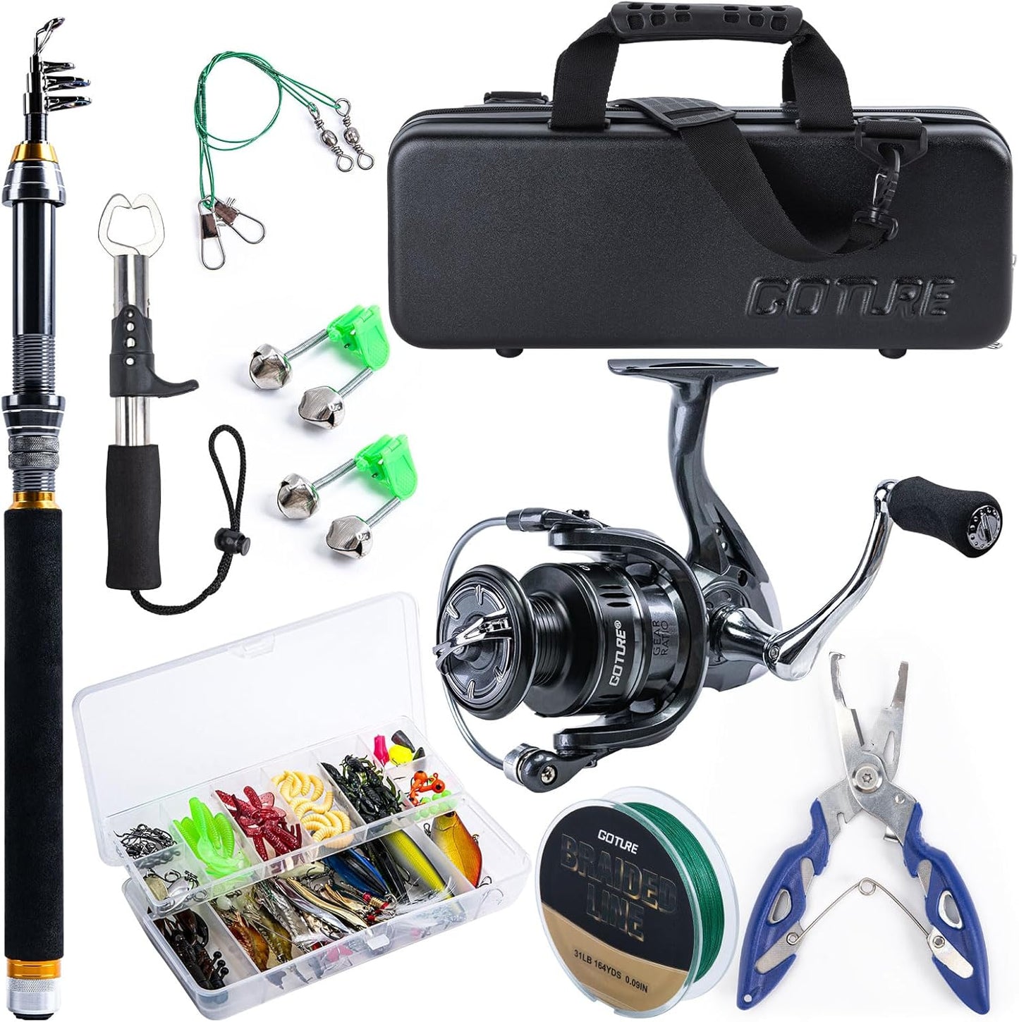 Telescopic Fishing Combo Set with Hard Shell Case