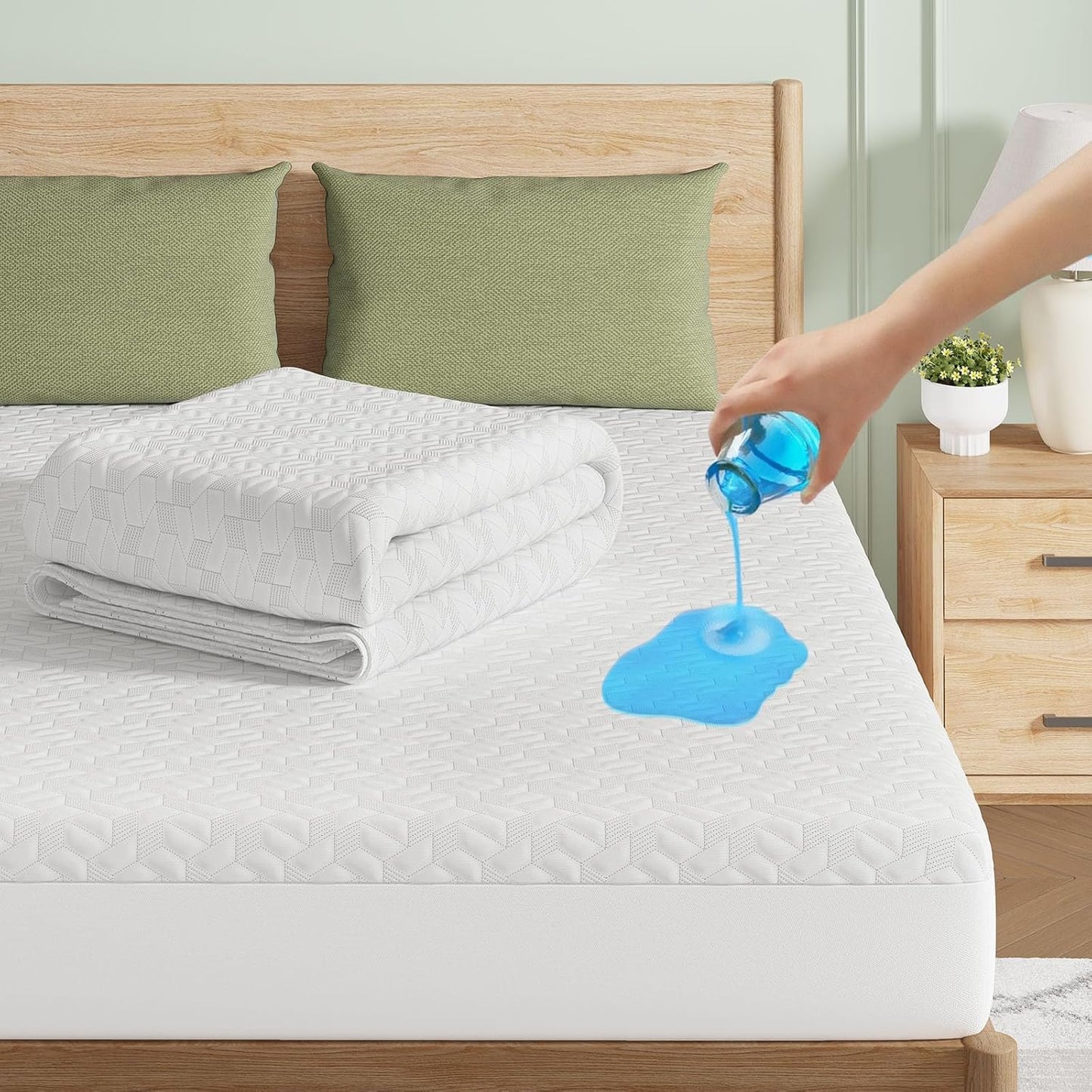 Rolanstar King Mattress with Waterproof Protector for Comfort