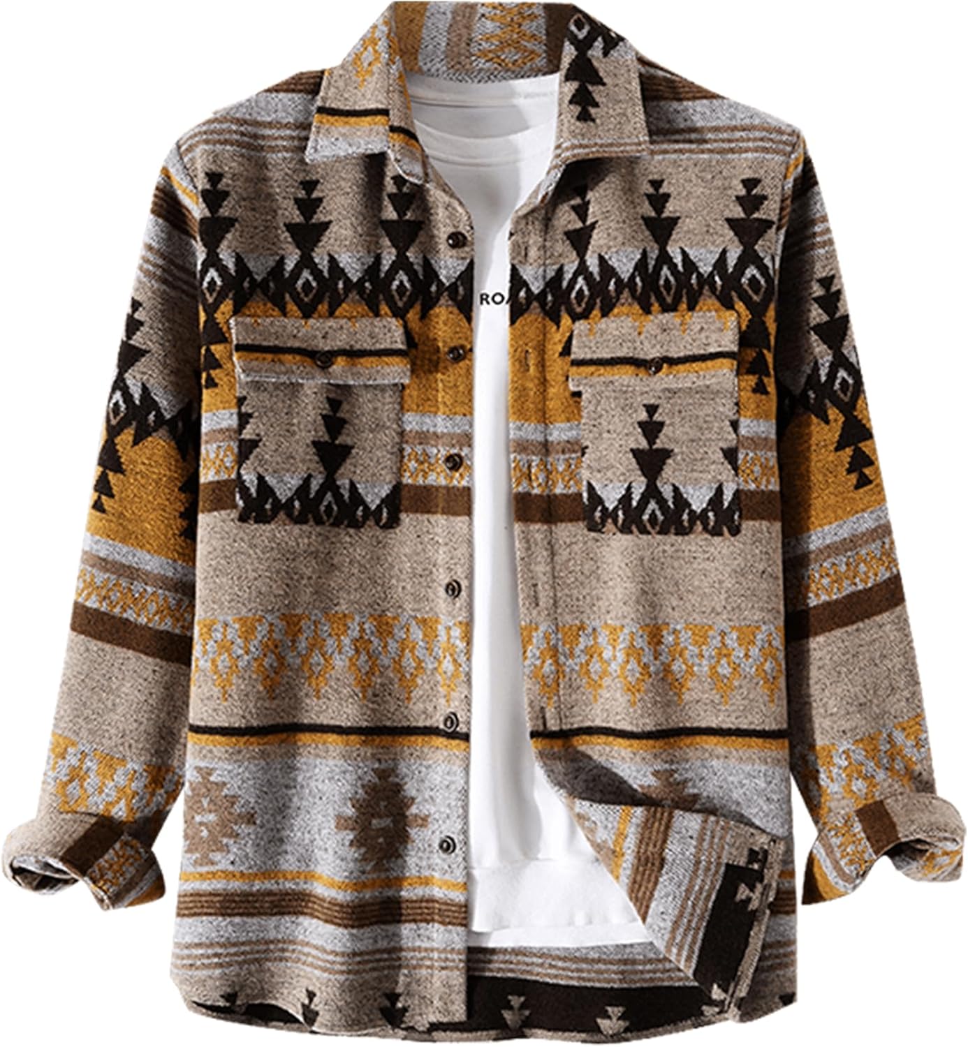 ZAFUL Mens Plaid Shirt - Classic Flannel Button Down Jacket