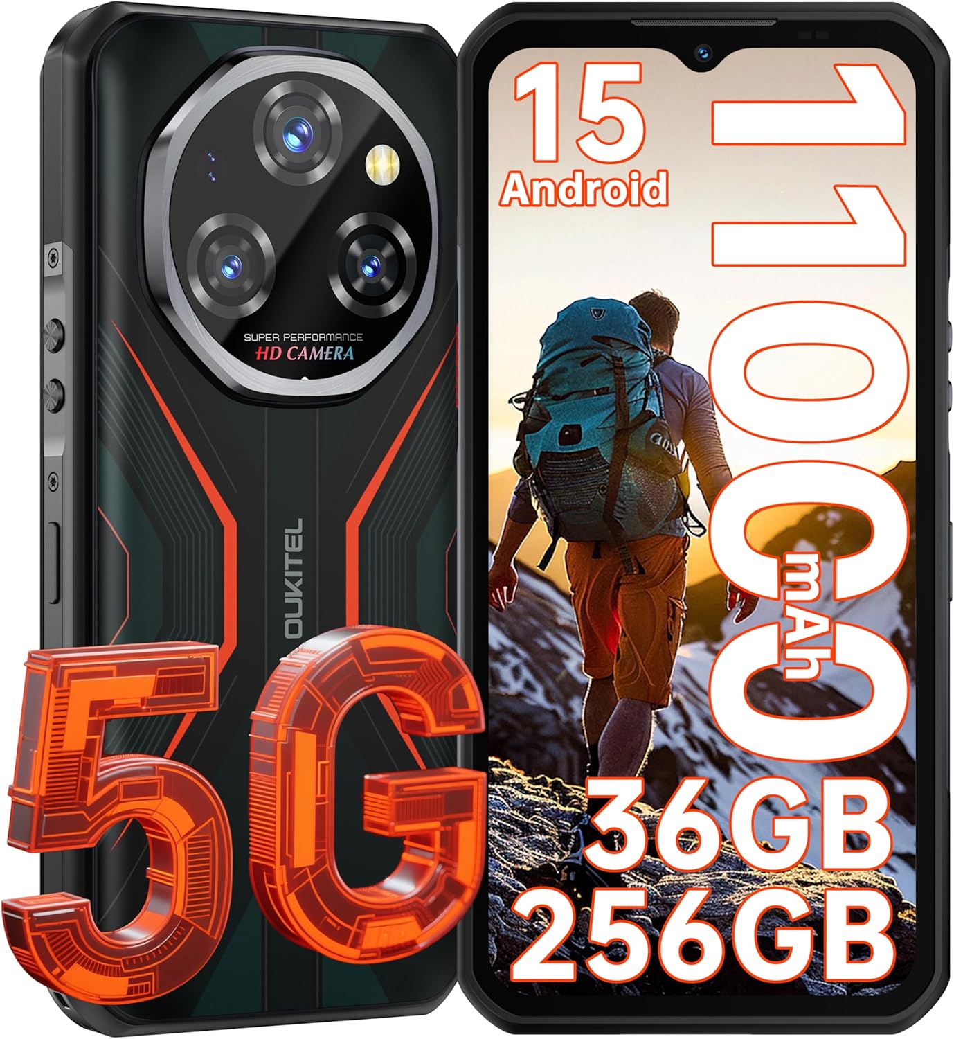 OUKITEL WP55 5G Rugged Smartphone with 11000mAh Battery
