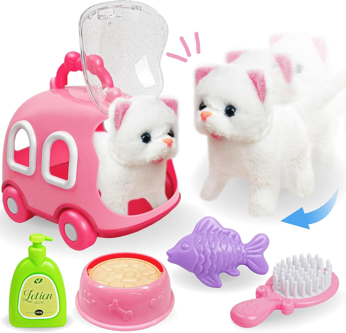 Interactive Meow Kitty Toy - Walking & Wagging Tail!