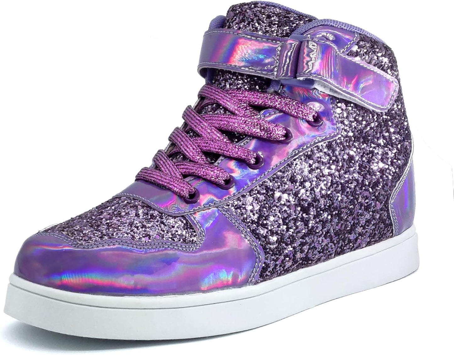 Wooowyet Glitter Shoes Kids High Top Sneakers for Parties