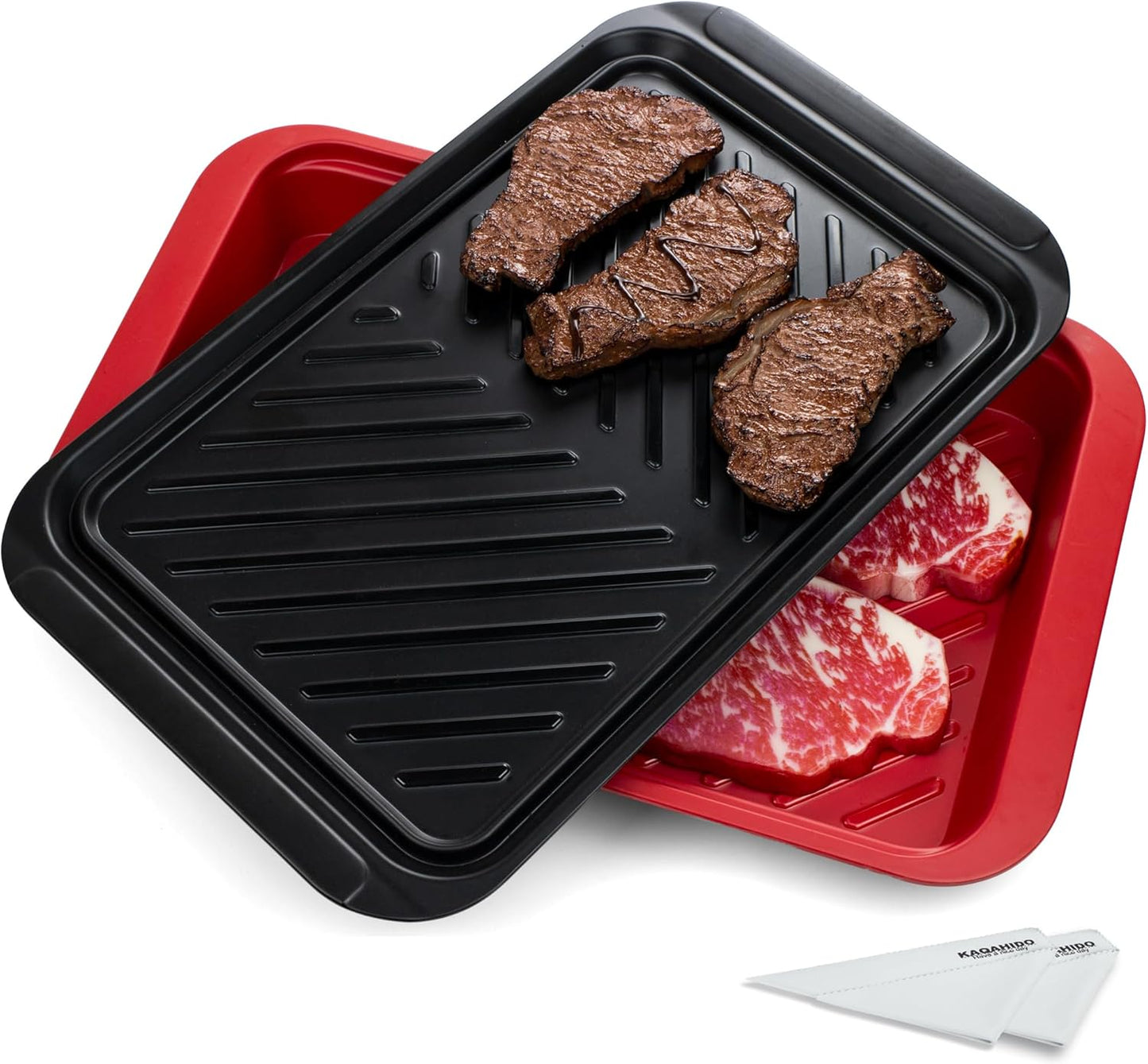 KAQAHIDO Grilling Deep Prep and Serve Trays for BBQ Lovers