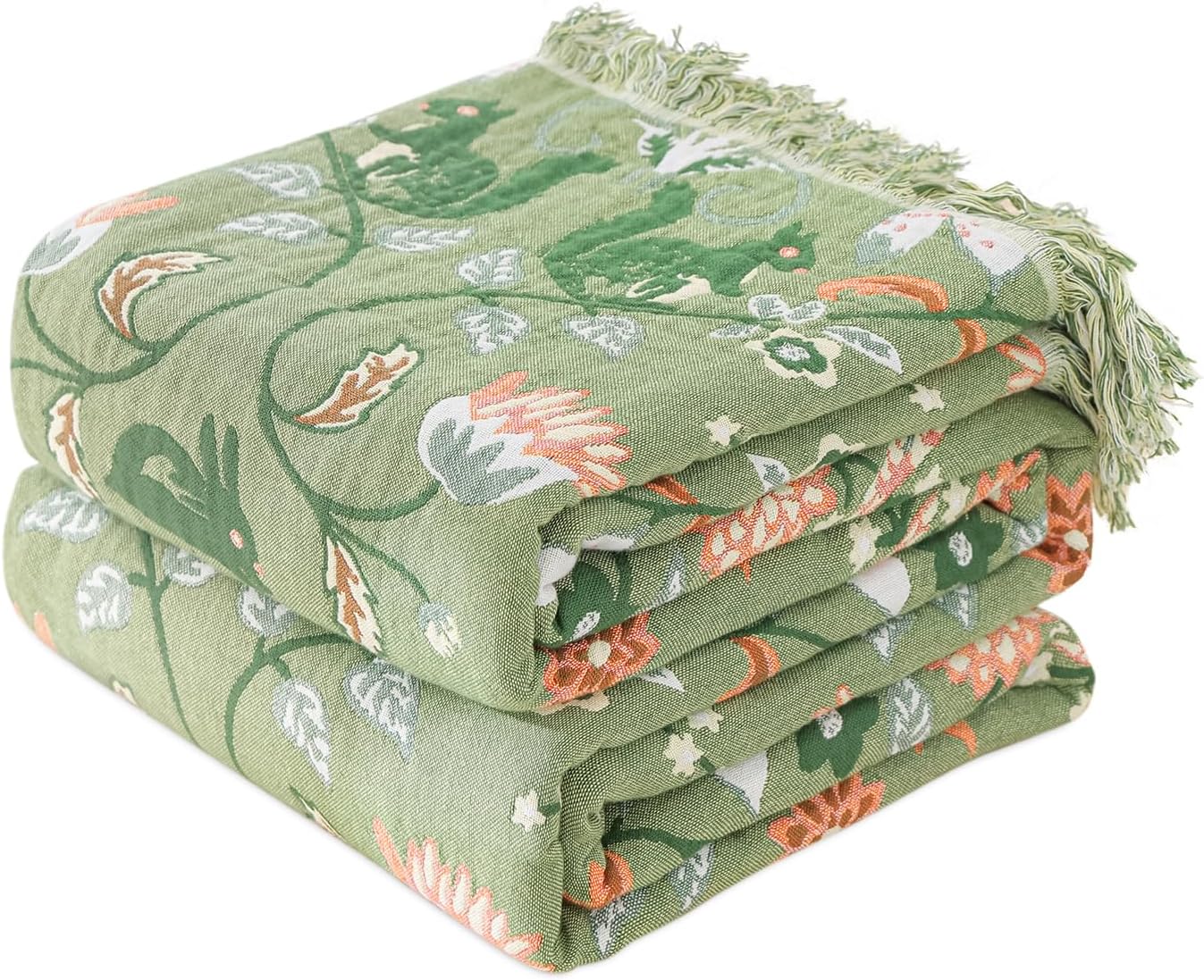 Boho Throw Blanket for Bed 100% Cotton Ultra Soft Rustic Quilt