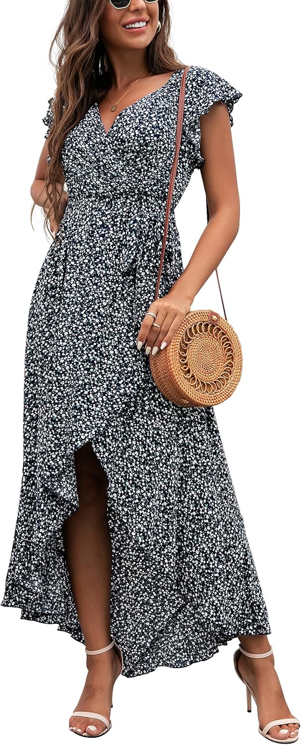 GRECERELLE Women's Boho Floral Print V-Neck Maxi Dress Review