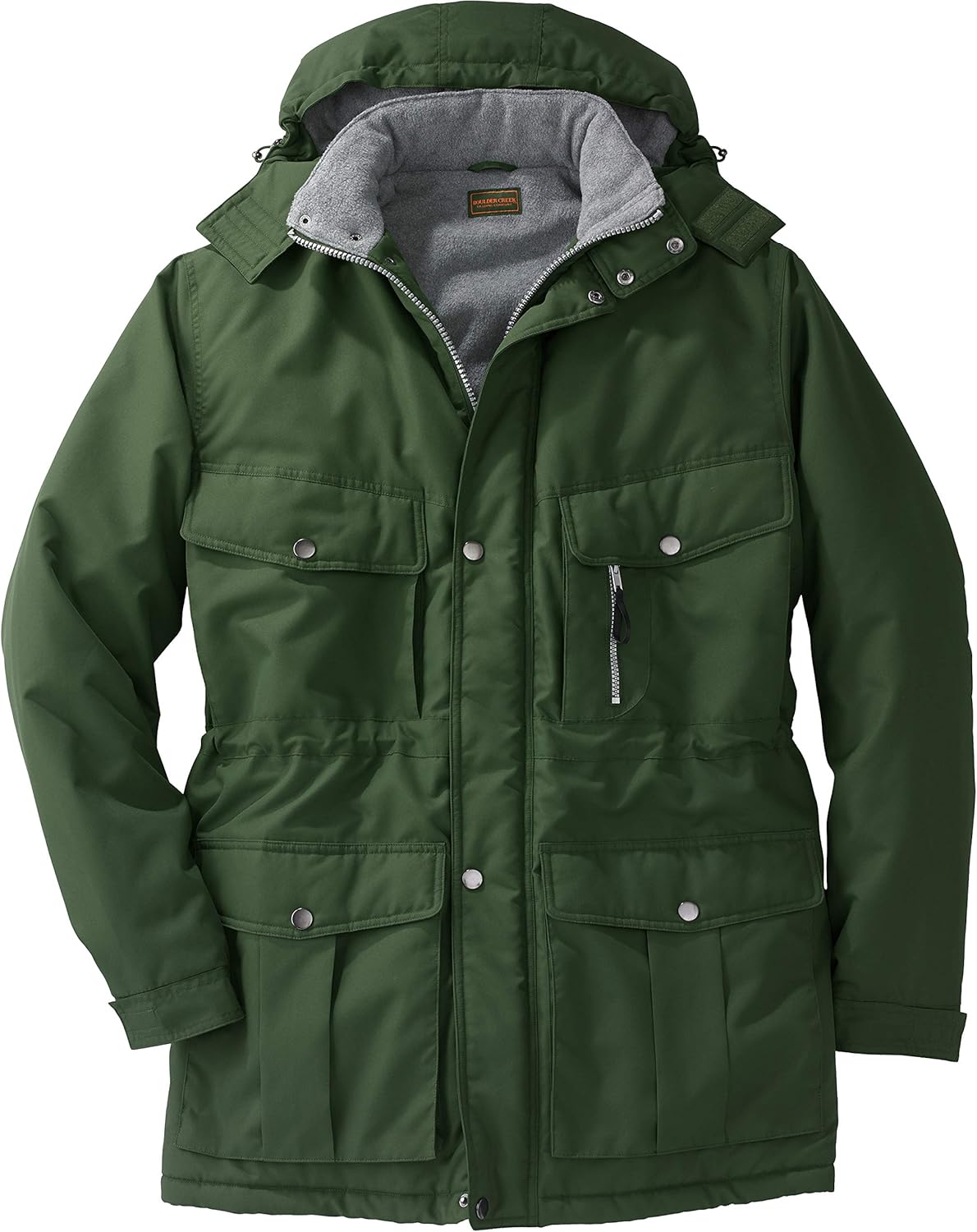 Boulder Creek Men's Big & Tall Fleece-Lined Parka with Hood