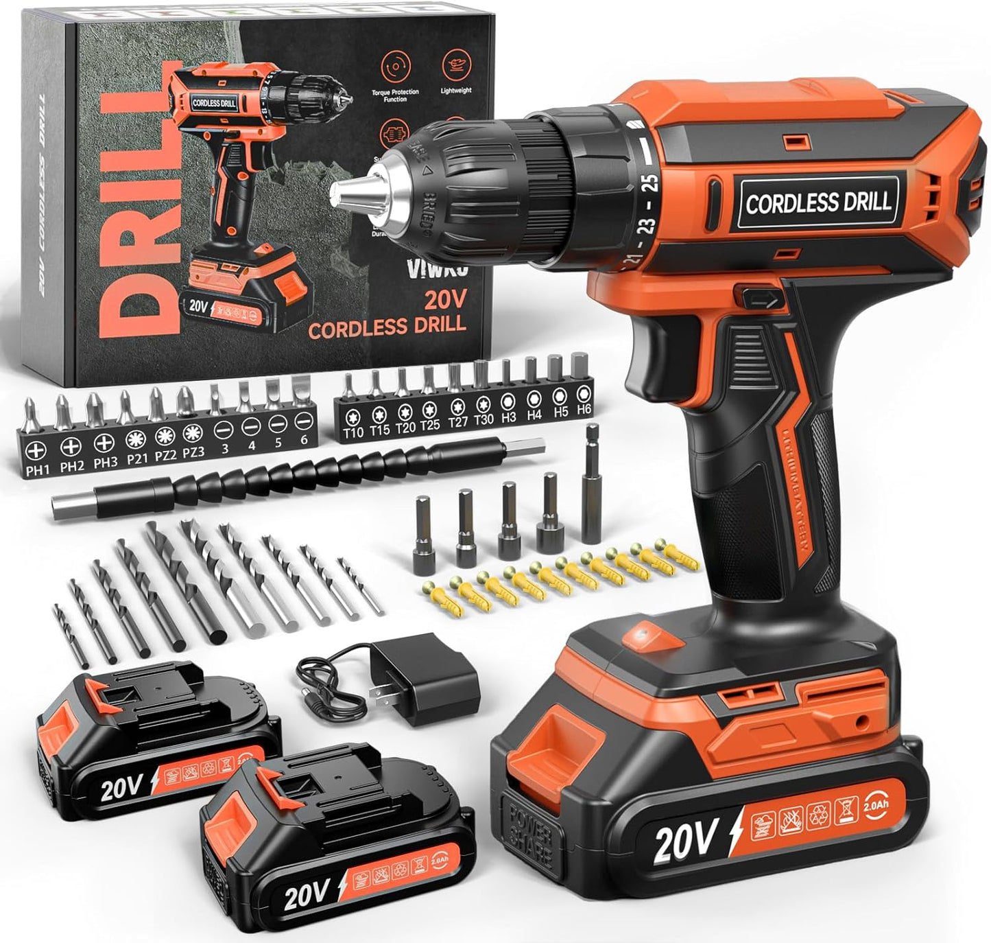 Cordless Drill Set with Dual Power Pack for Home Projects