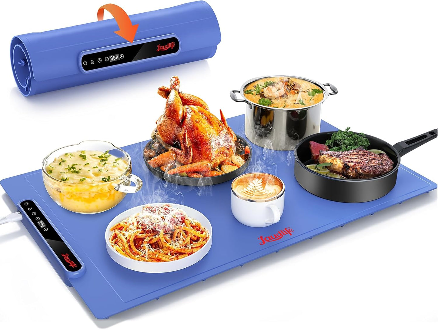 Electric Warming Mat for Food with 7 Adjustable Temperature Levels