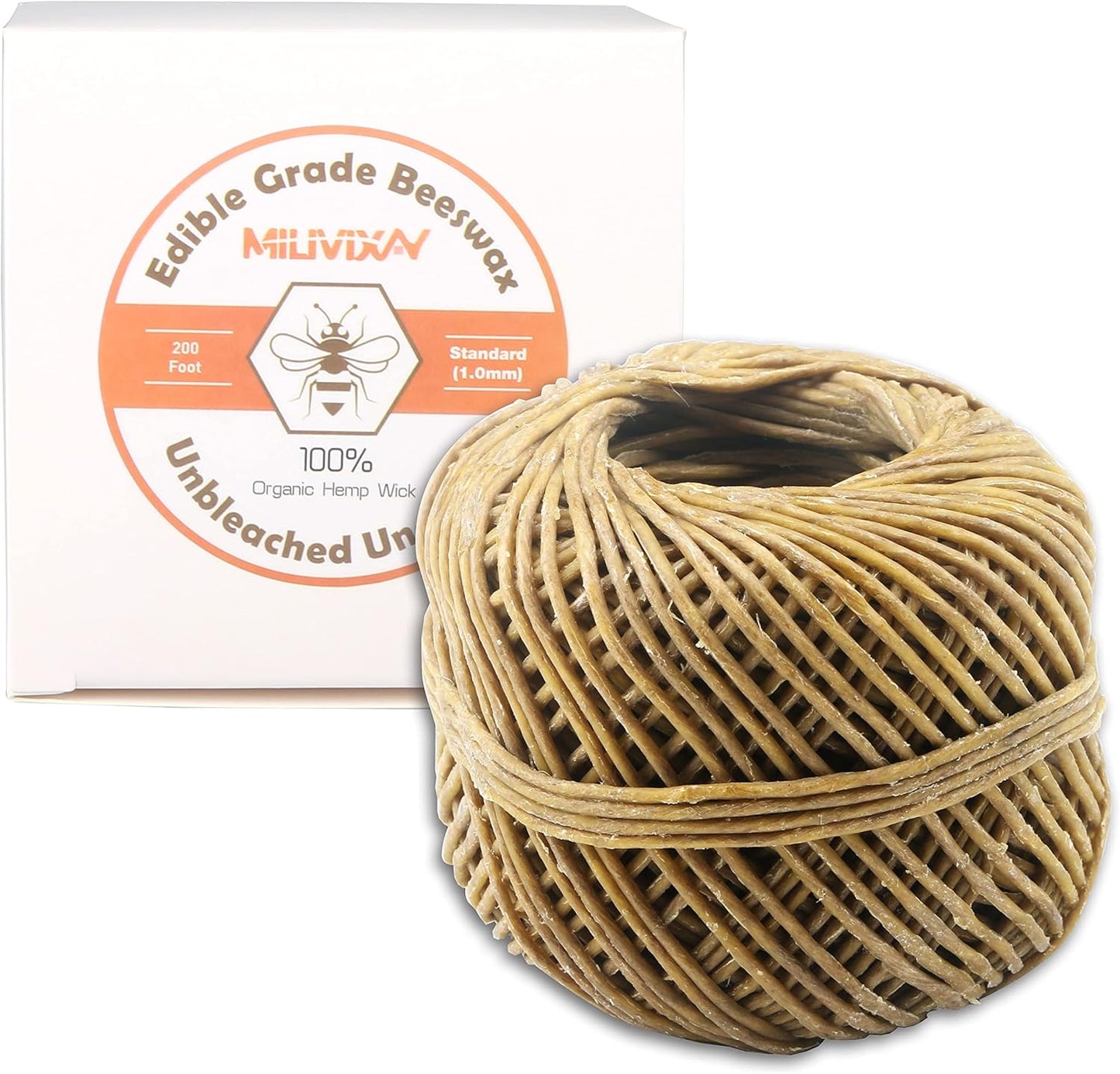 Organic Hemp Wick 200FT Spool by MILIVIXAY