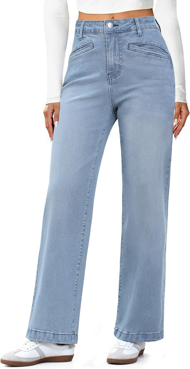 Luvamia Wide Leg Jeans for Women - Trendy High Waisted Style