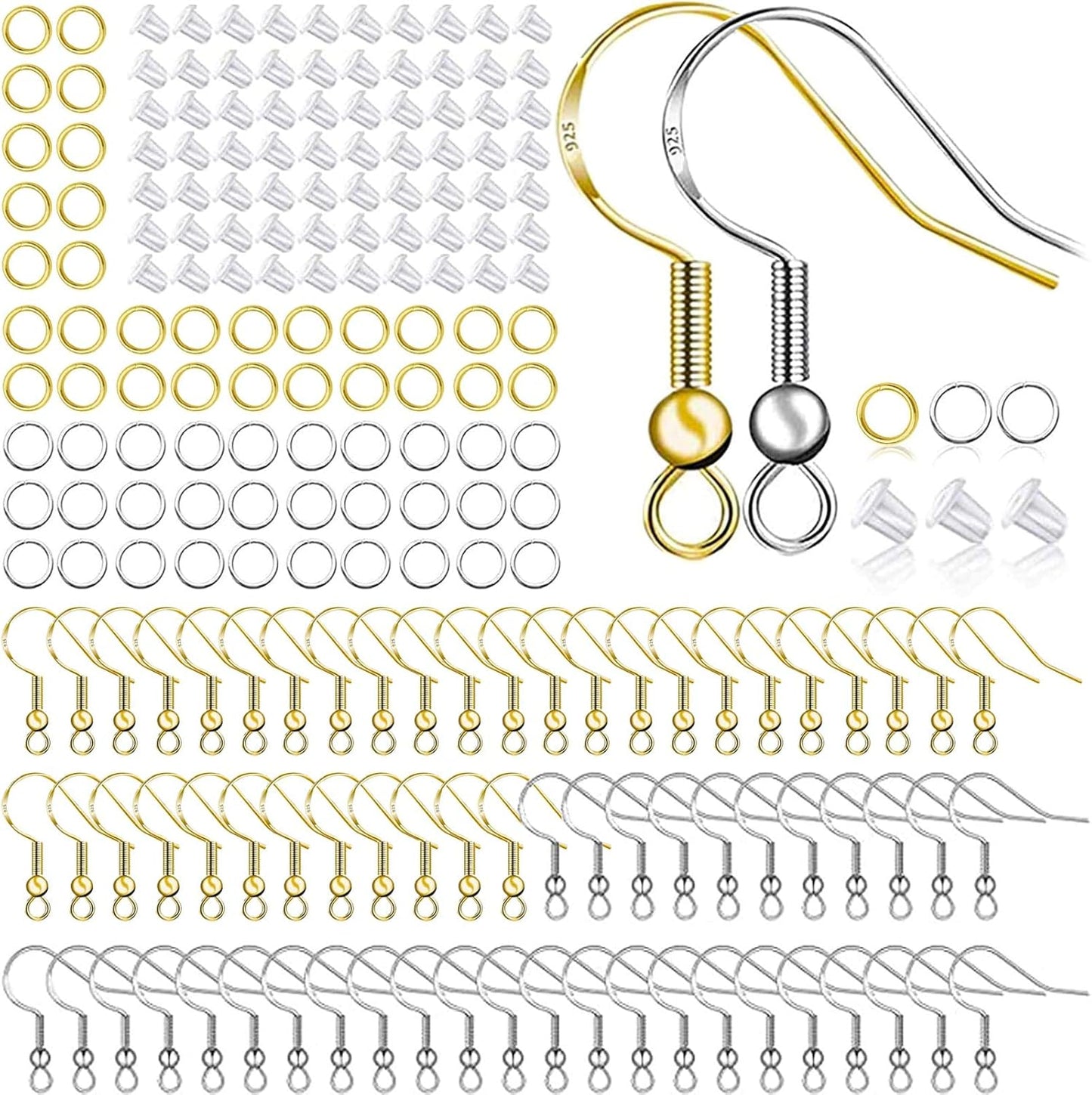 Hypoallergenic Earring Kit: 150PCS Silver Hooks, DIY Jewelry Making