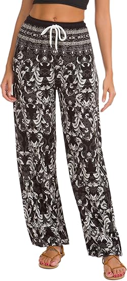 Urban CoCo Women's Floral Print Boho Harem Jogger Pants Review