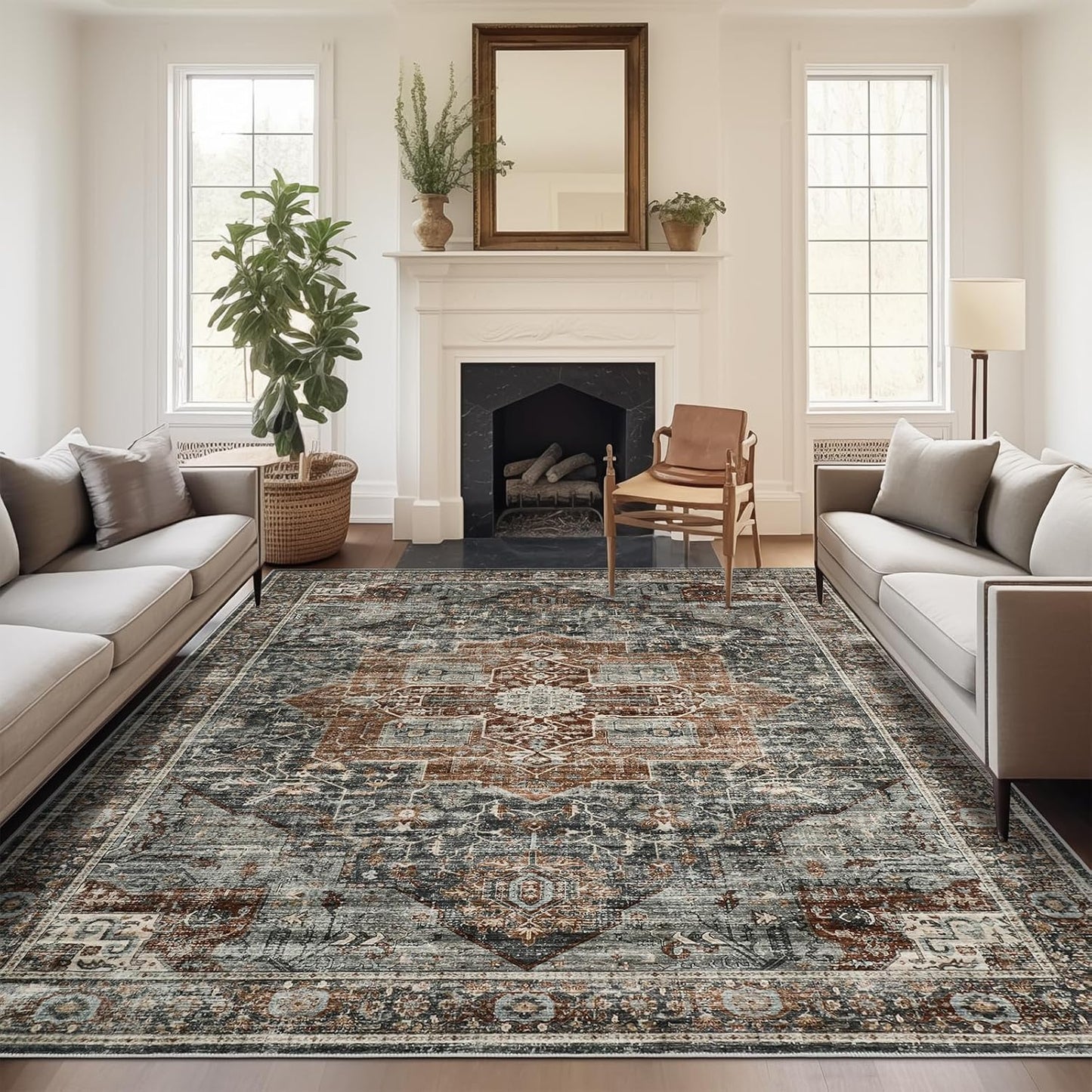 4x6 Area Rug - Washable Vintage Rug for Home Decor Needs