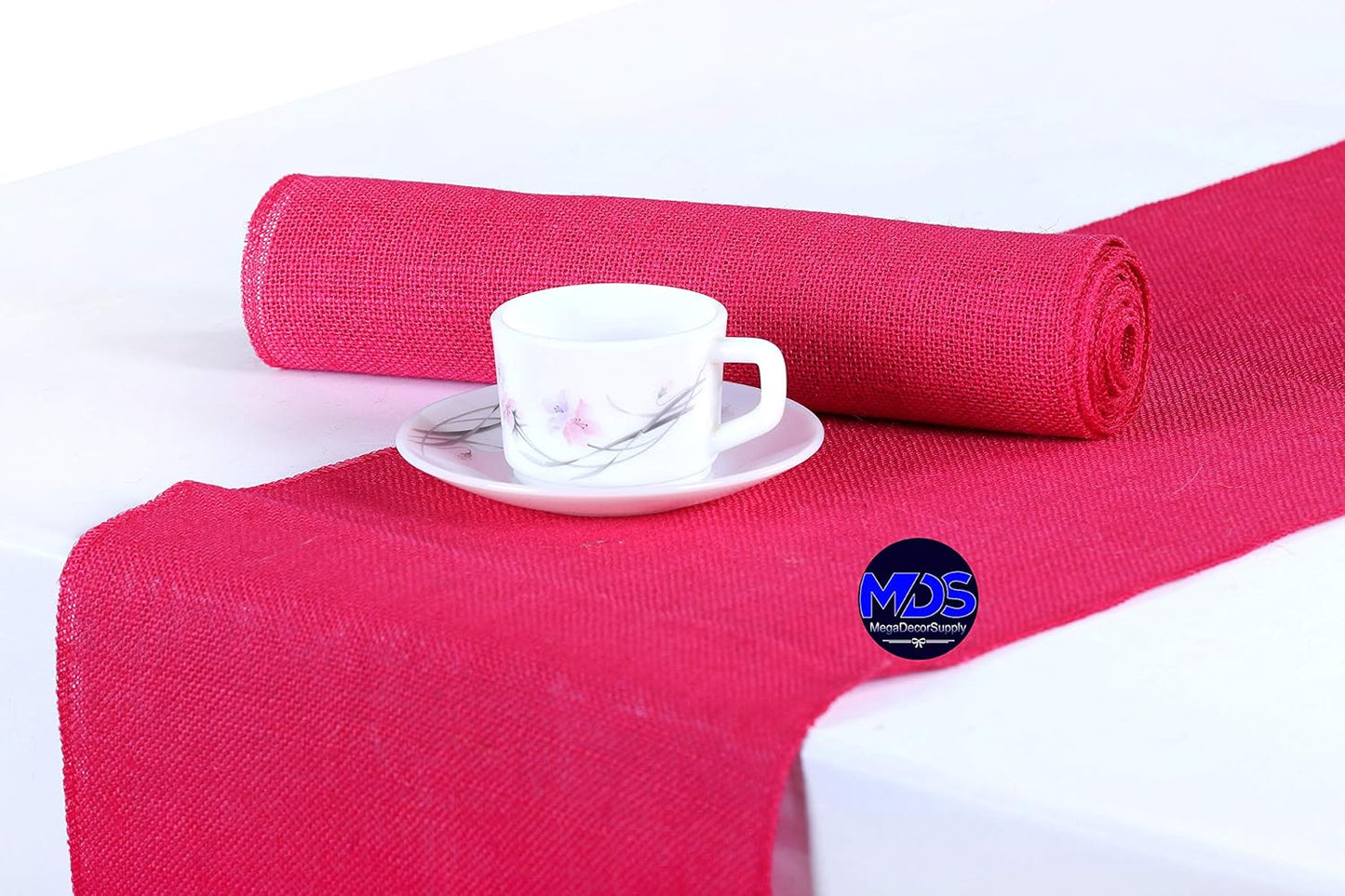Magenta Burlap Table Runner Set of 5 for Rustic Decor